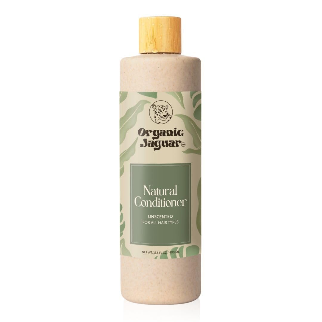 Organic Jaguar All Natural Unscented Conditioner for Hair Care, Sulfate Free Conditioner with Vitamin E, Castor, Argan and Almond Oil, Rosemary and Peppermint Scent, For All Hair, 13.5 fl oz