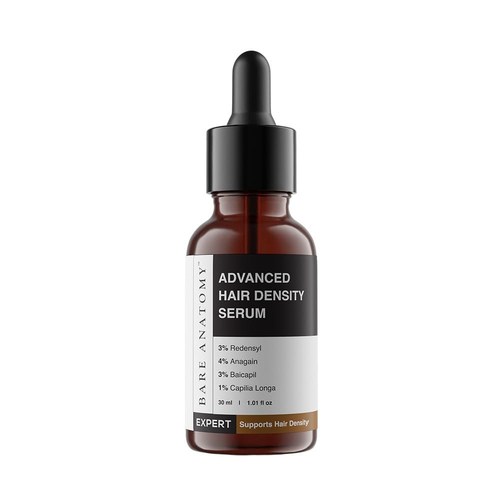 Bare Anatomy Advanced Hair Density Serum | 3% Redensyl, 4% Anagain, 3% Baicapil, 1% Capilia Longa, Rosemary, Biotin & Rice Extract | Reduces Hair Fall, Supports Hair Growth for Men & Women | 30 ml