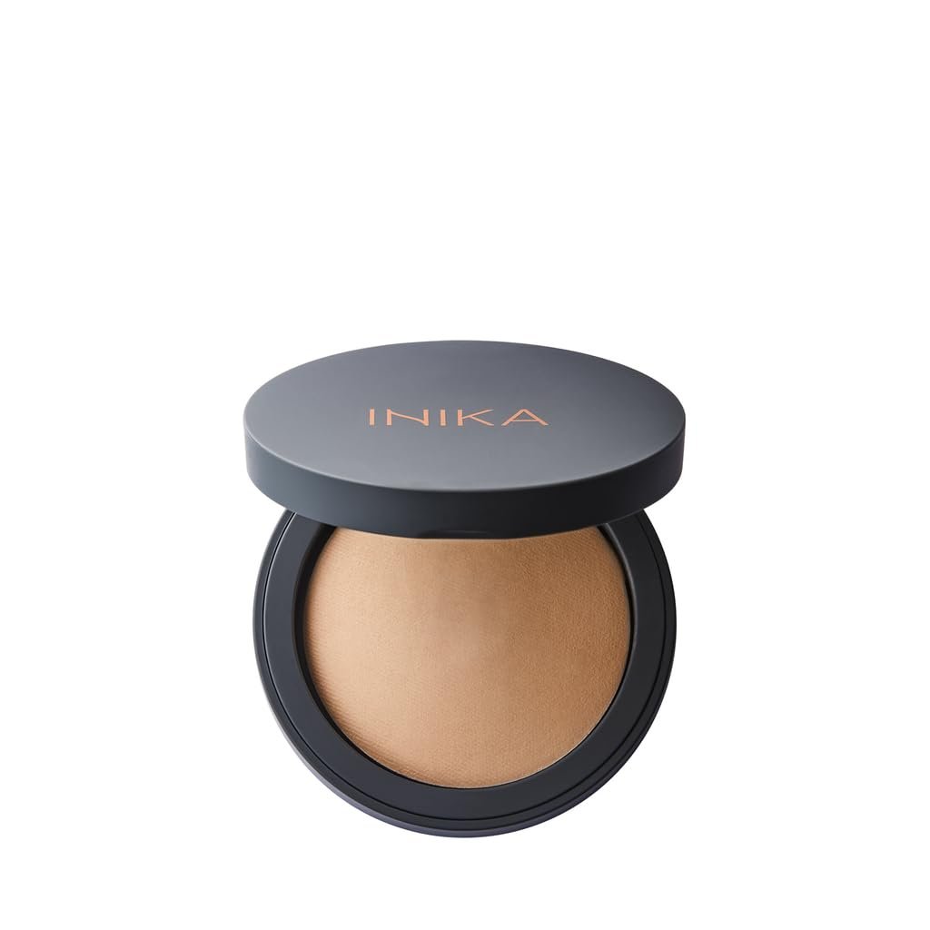 INIKA Organic Buildable Baked Mineral Foundation Compact Powder – Lightweight, Breathable Natural Base with Hydrating Squalane and Magnolia Bark Extract – Natural and Vegan Makeup, Nurture, 0.28 oz