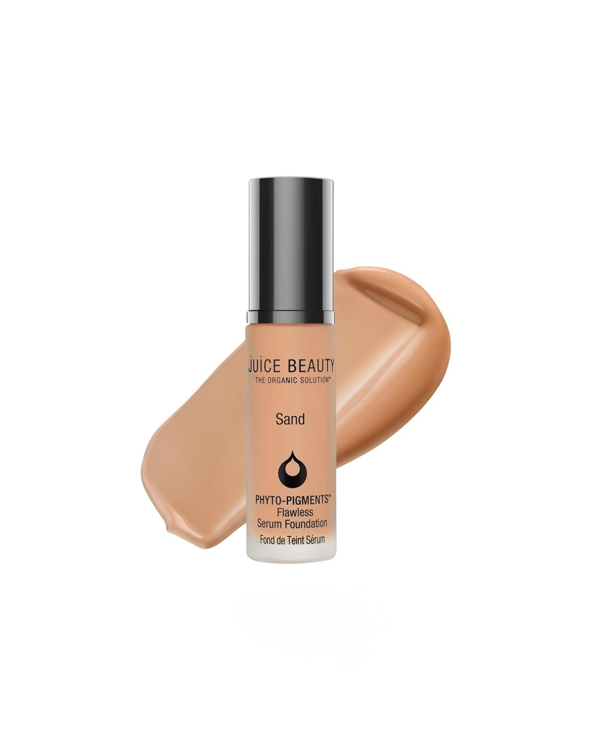 Juice Beauty Phyto‑Pigments Flawless Serum Foundation – Non-Comedogenic, Long-Wear & Buildable Medium-to-Full Coverage – Vegan, Clean Hydrating Liquid Makeup for All Skin Types, 30 mL, 14 Sand