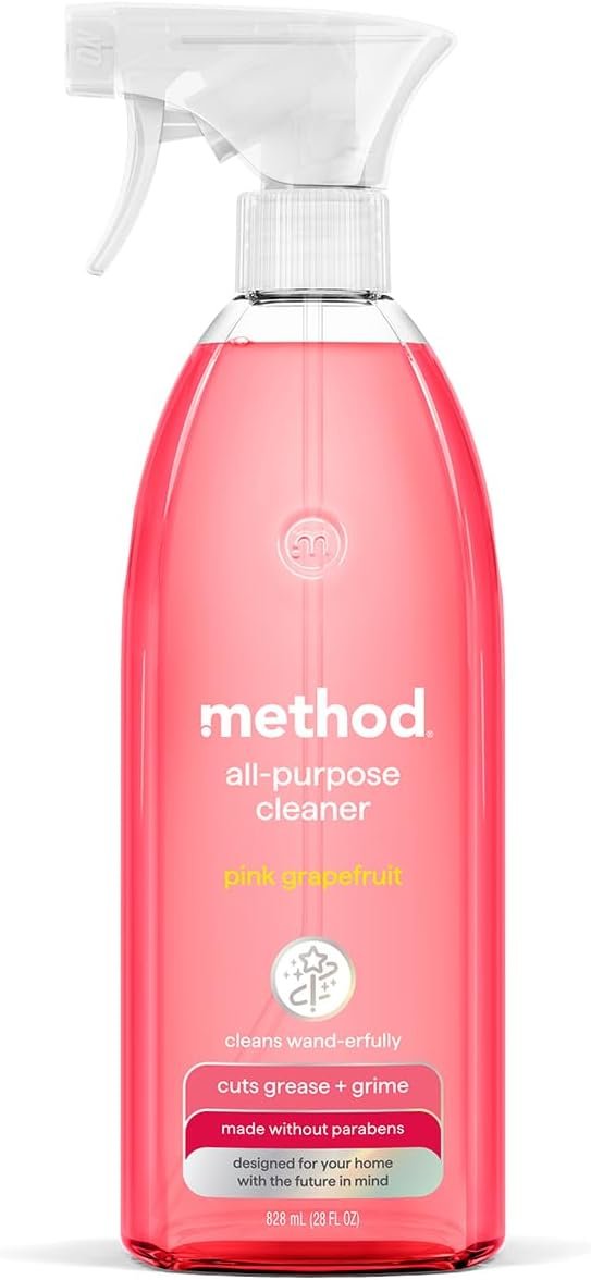 method All-Purpose Cleaner Spray, Pink Grapefruit – Cuts Grease & Grime on Counters, Glass, Sealed Wood & Floors, for Kitchen & Bathroom, 28 fl oz