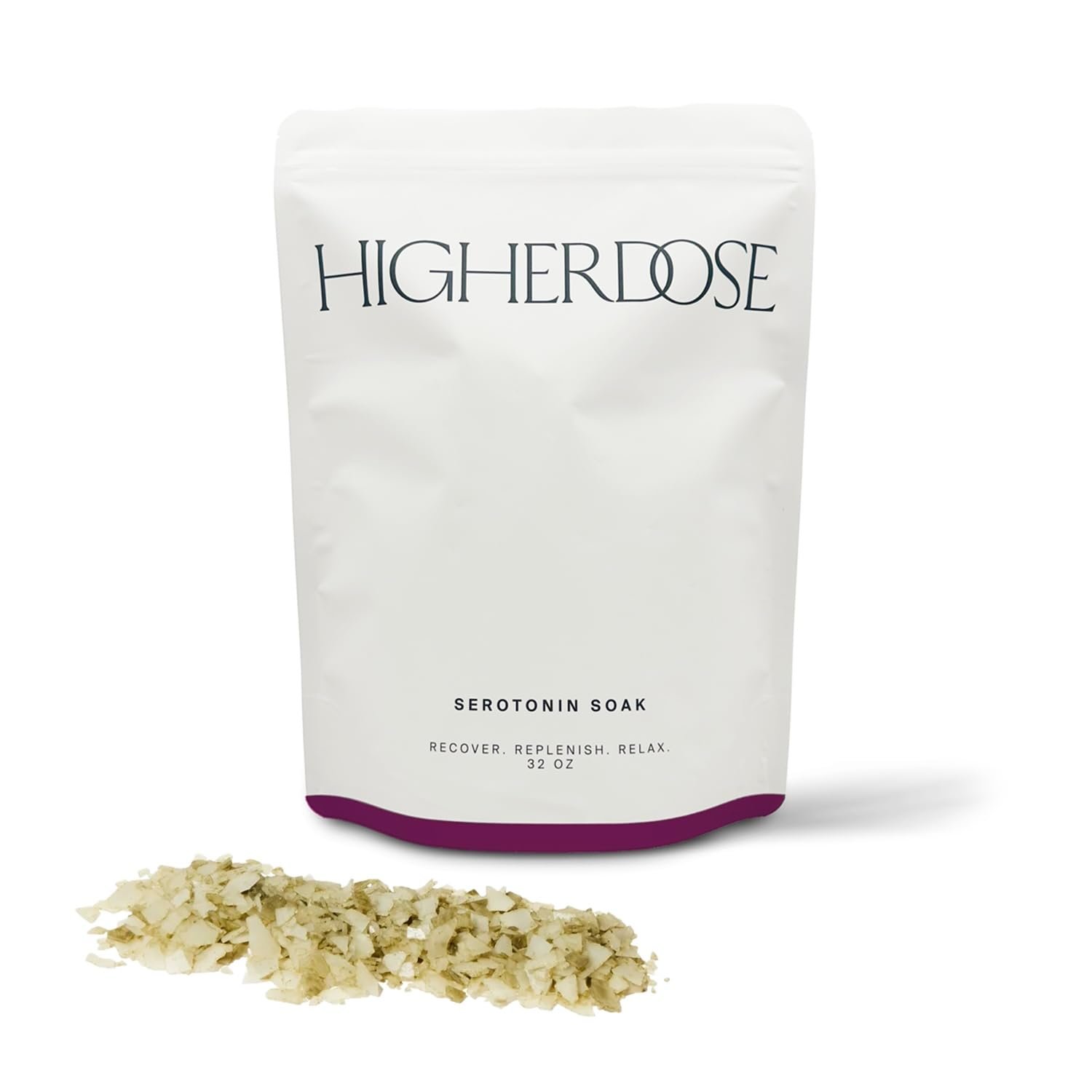 HigherDOSE Serotonin Soak Magnesium Bath Salts – Bath Soak with Magnesium Flakes, Algae & Apple Cider Vinegar – Luxury Bath Salt for Muscle Recovery, Detox & Relaxation – Spa Day Essentials (32 Oz)