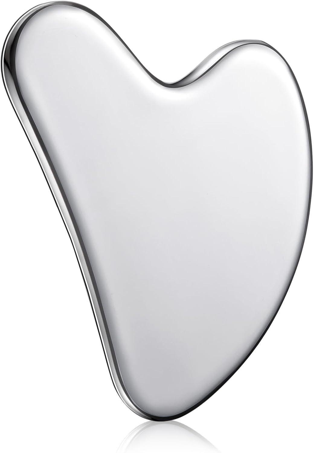 Nuanchu Stainless Steel Gua Sha Facial Tool, Metal Gua Sha for Lymphatic Drainage, Guasha Face Sculpting Double Chin Reduce with Pouch Self Care Gift(304 Stainless Steel,Silver)