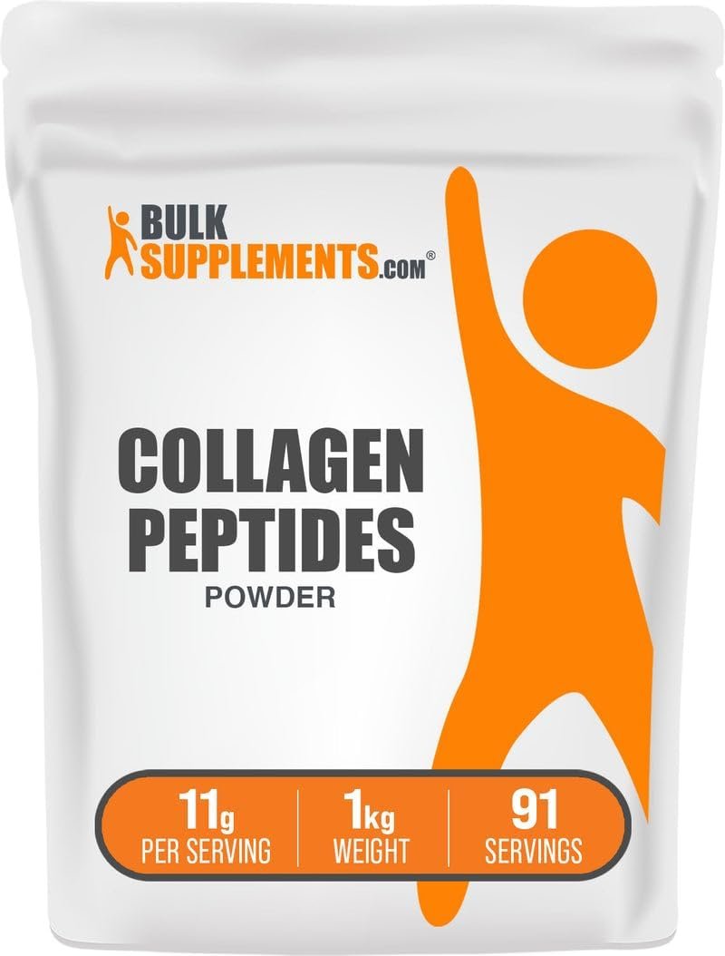 BulkSupplements.com Collagen Peptides Powder – Bovine Collagen Powder, Powdered Collagen Supplement – Hydrolyzed & Gluten Free, 11g per Serving, 1kg (2.2 lbs) (Pack of 1)