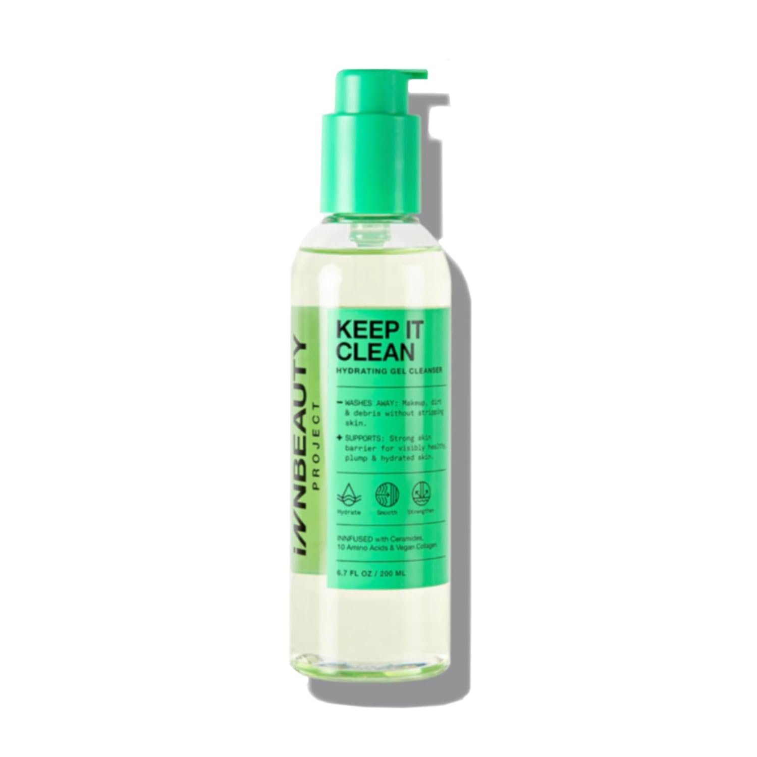 Innbeauty Project Keep It Clean Hydrating Gel Cleanser with Ceramides & 10 Amino Acids, 6.7 OZ (200ml)