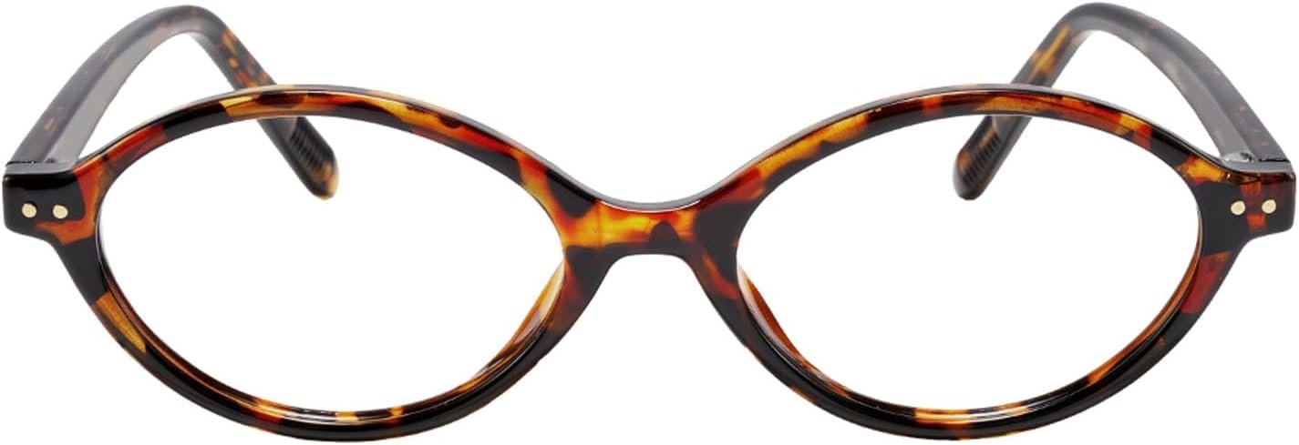 TIJN Olisa Blue Light Blocking Glasses for Women Men,Retro Oval Frame Bluelight Eyeglasses for Gaming/Computer/Screen