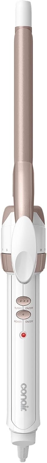 Conair Double Ceramic ½-Inch Curling Iron | Double Ceramic ½ in. Barrel for Tight Spiral Curls on Short to Medium Hair, White/Rose Gold, CD699L