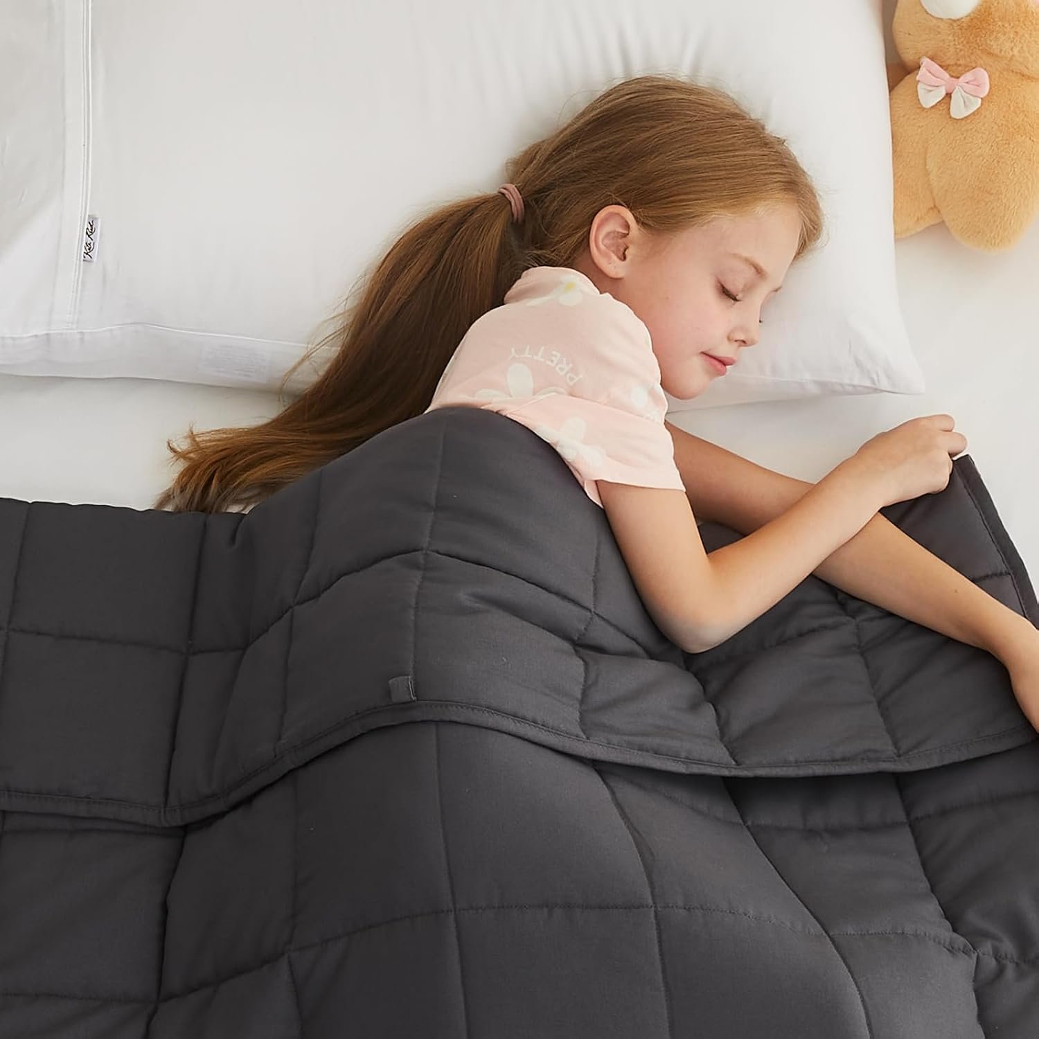 L’AGRATY Weighted Blanket Kids – 40″x60″ 10lbs Breathable Childrens Heavy Blanket Microfiber Material with Glass Beads All-Season Summer Fall Winter Soft