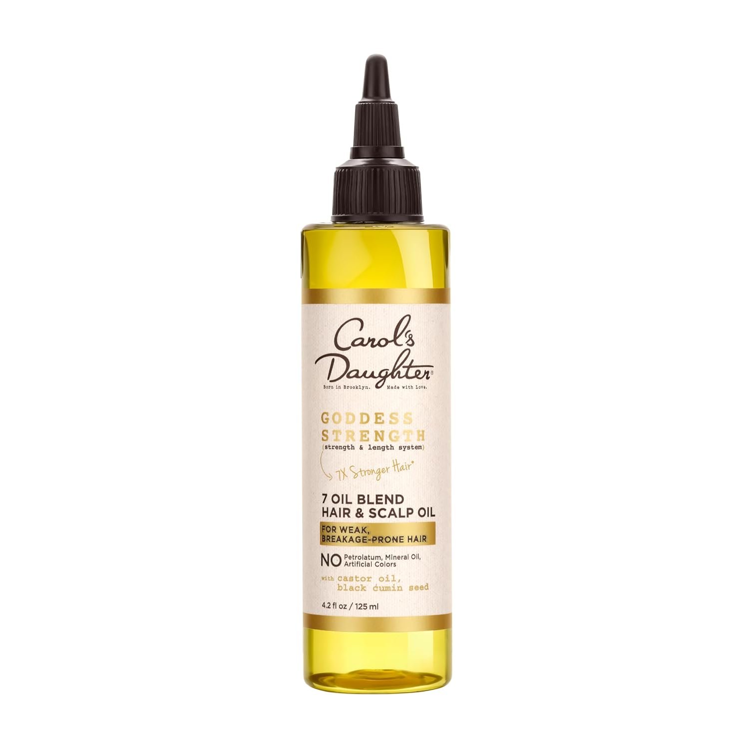 Carol’s Daughter Goddess Strength 7 Oil Blend Scalp and Hair Oil for Waves, Coils and Curls, Hair Treatment with Castor Oil, 4.2 Fl Oz