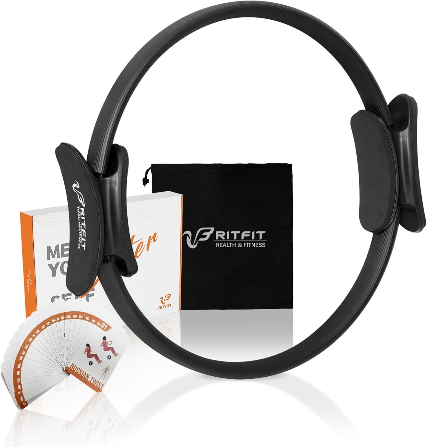 RitFit Pilates Ring Circle – 14 Inch Magic Fitness Circle for Toning Inner & Outer Thighs, Bonus Workout Guide Included