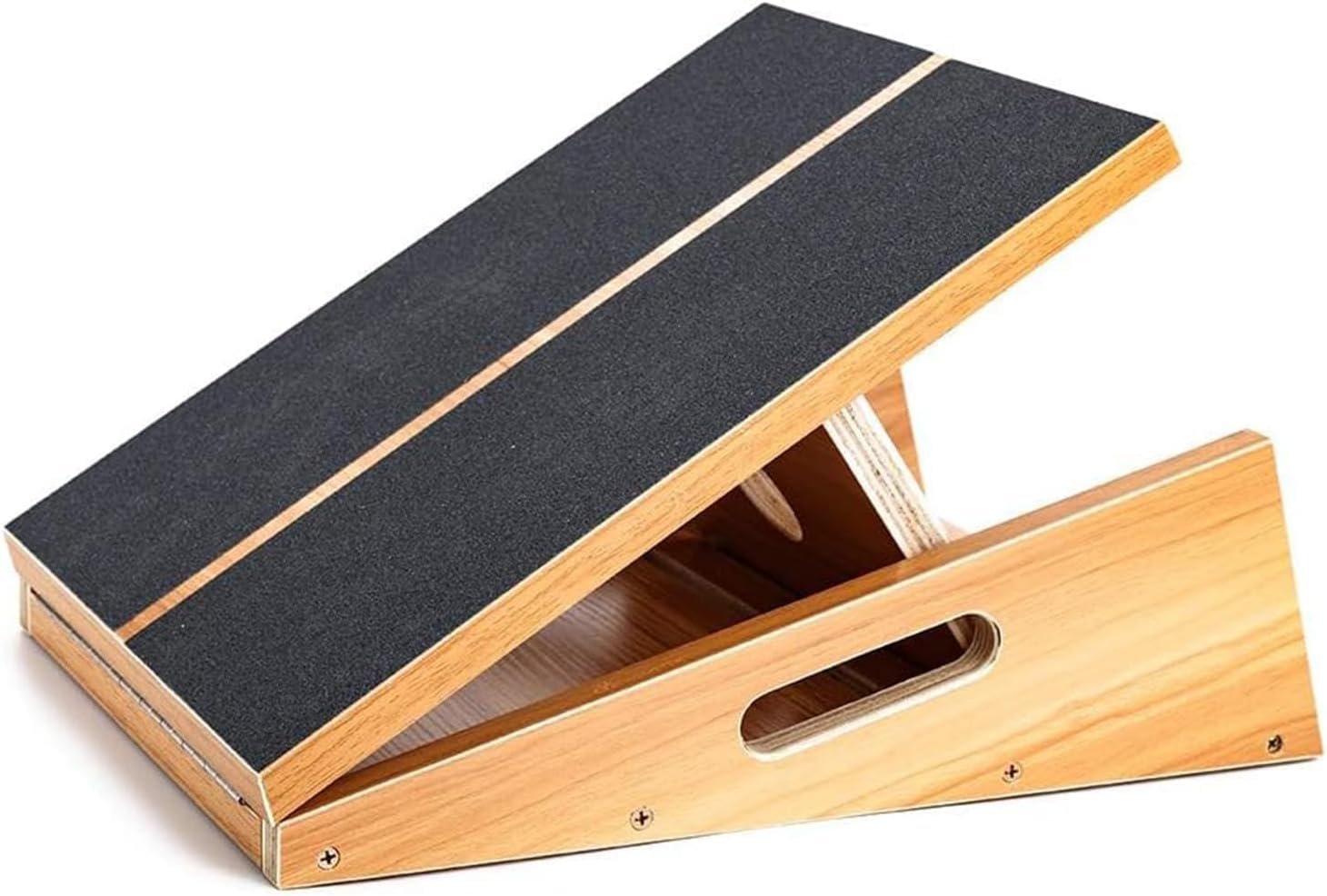 StrongTek Professional Wooden Slant Board, Adjustable Incline Board, and Calf Stretcher, Stretch Board – Extra Side-Handle Design for Portability, Full-Coverage