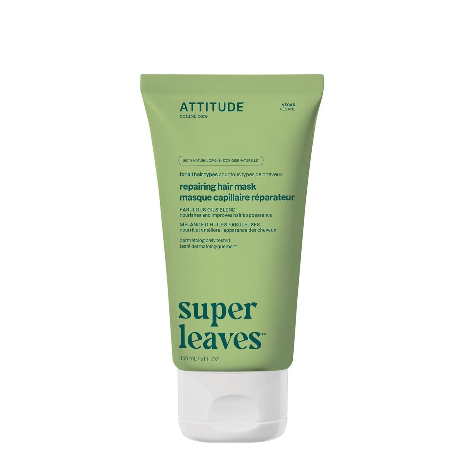 ATTITUDE Repairing Hair Mask, Nourishes and Improves Hair’s Appearance, Fabulous Oils Blend, Abyssinian Oil, Argan Oil, Shea Butter, Vegan Hair Care, Pink Argan Scent, 5 Fl Oz