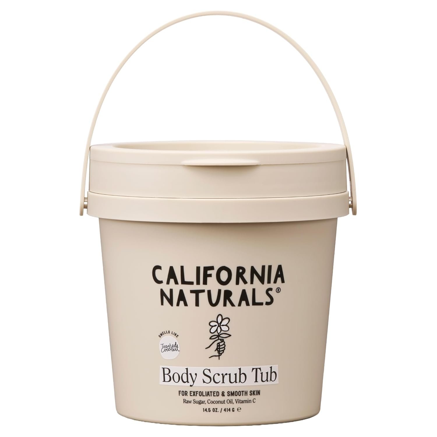 California Naturals Exfoliating Body Scrub with Coconut Oil, Sugar and Vitamin C Naturally Scented with Toasted Coconut, 14.5 oz