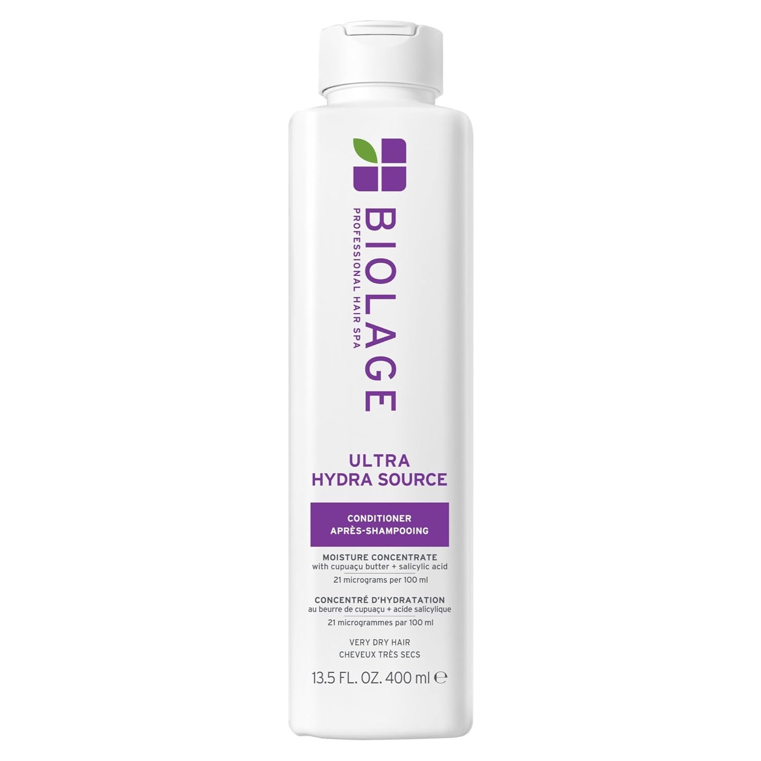 Biolage Ultra Hydra Source Conditioner – Intensely Moisturizes and Conditions, Prevents Frizz and Flyaways, For Very Dry, Thick, Coarse Hair, Infused with Micro-dosed Cupuaçu Butter & Salicylic Acid