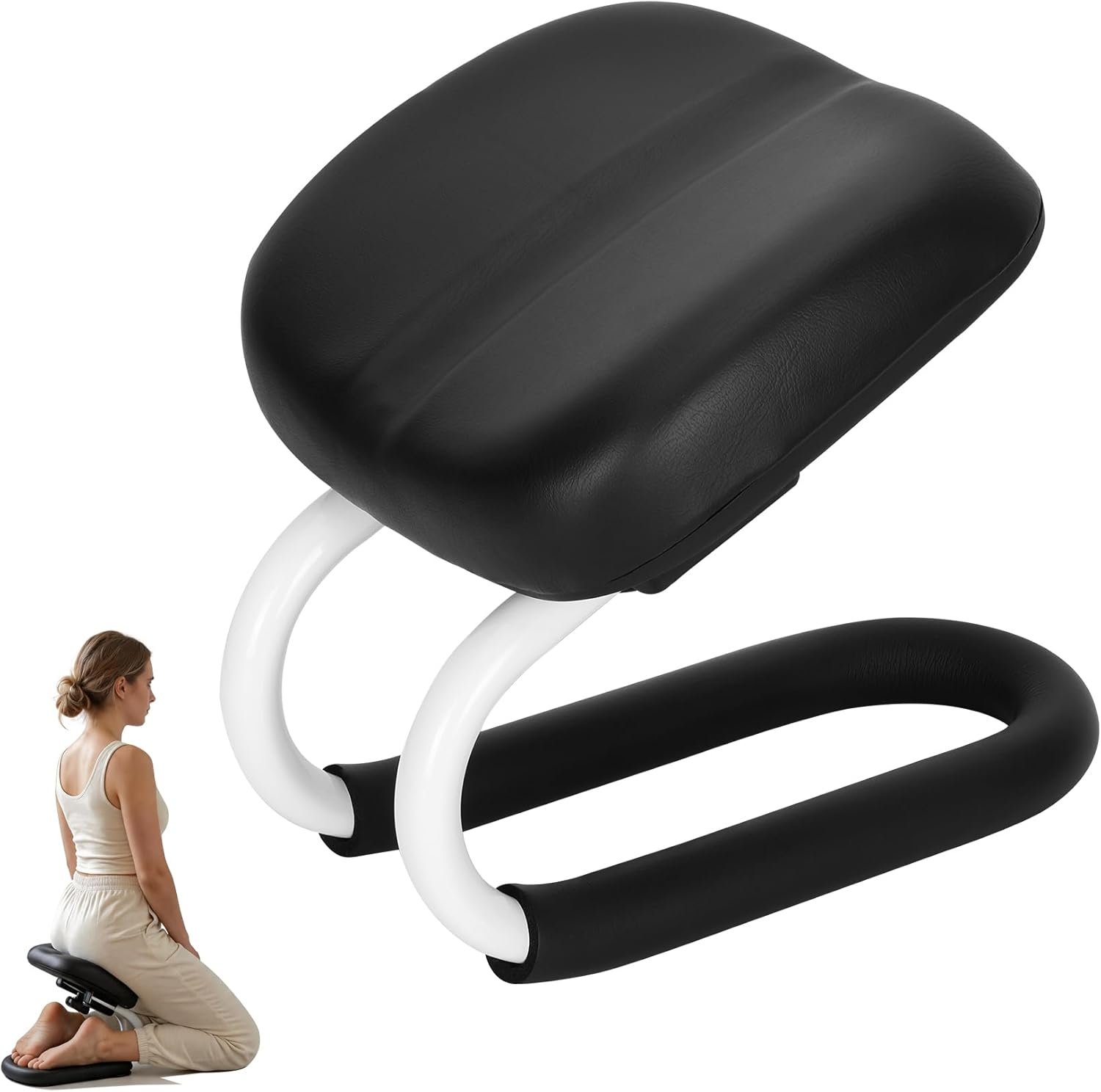 Meditation Bench,Adjustable Kneeling Meditation Stool,Metal Kneeling Stool with Non-Slip Cushion,Ergonomic Meditation Chair,Seiza Chair,Portable Yoga Stool for Meditation Yoga Home Prayer
