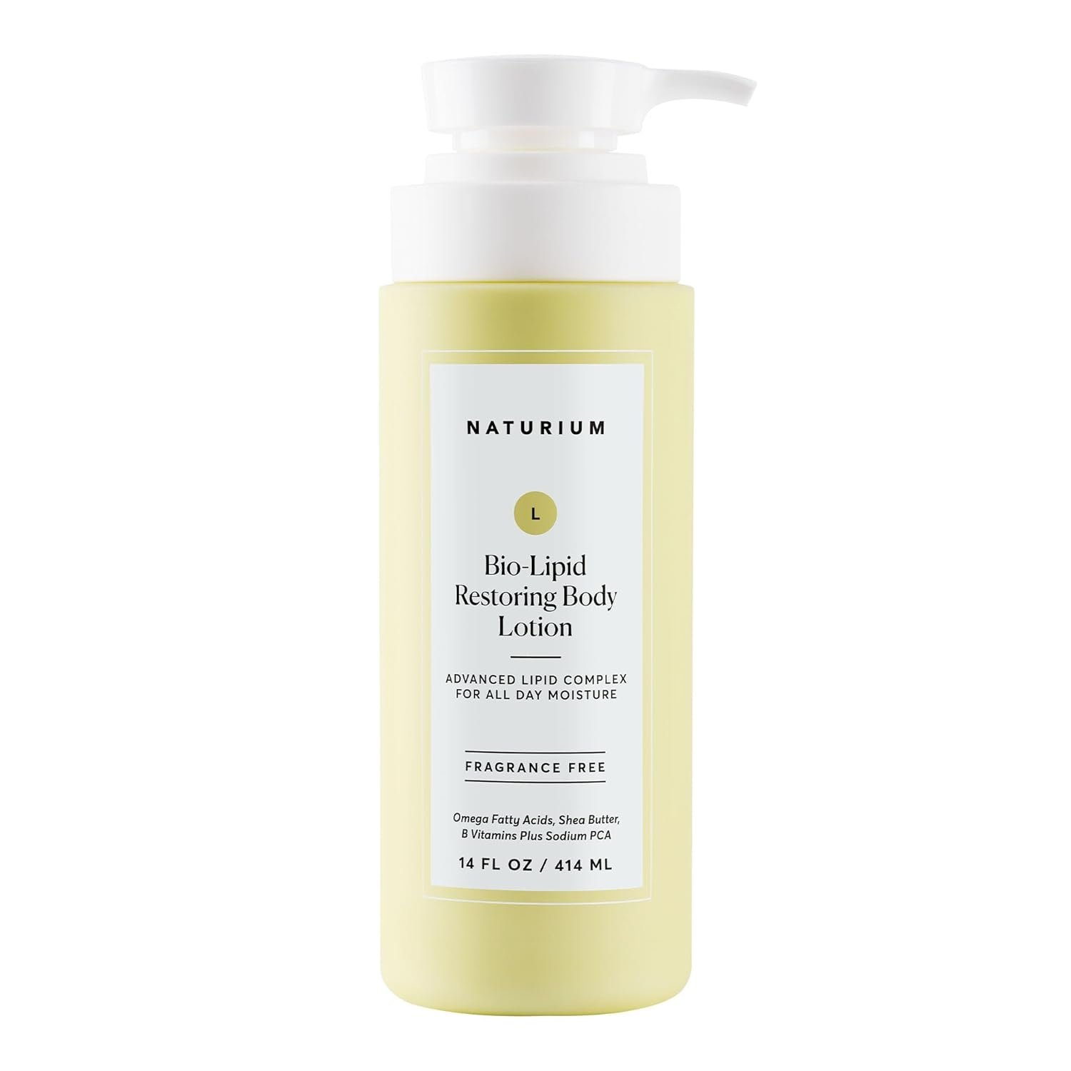 Naturium Bio-Lipid Restoring Moisturizing Body Lotion with Shea Butter, Fragrance Free, 14 oz