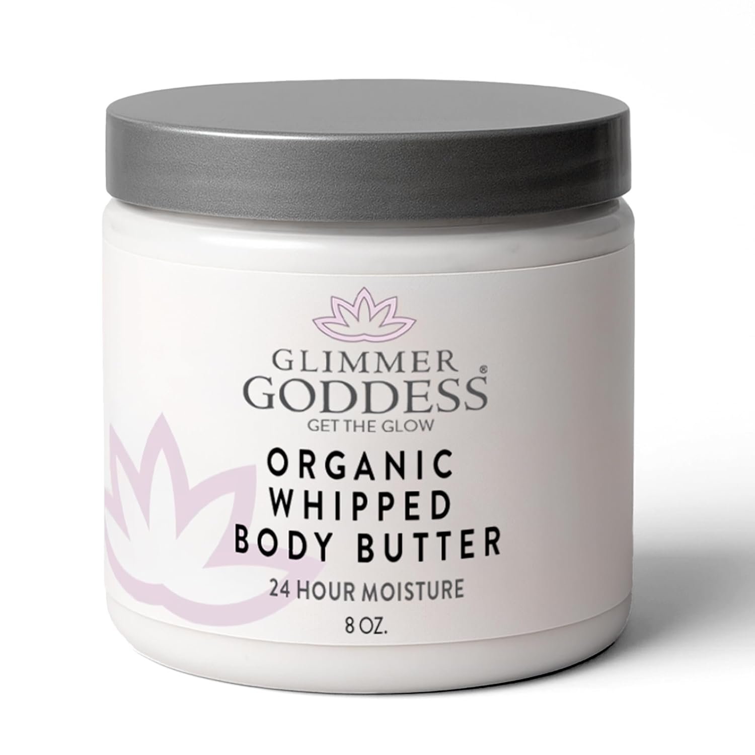 GLIMMER GODDESS Organic Whipped Body Butter for Women – Moisturizer Cream with Shea & Cocoa Butter, Almonds & Coconut Oil – Lavender & Lemon, 8oz