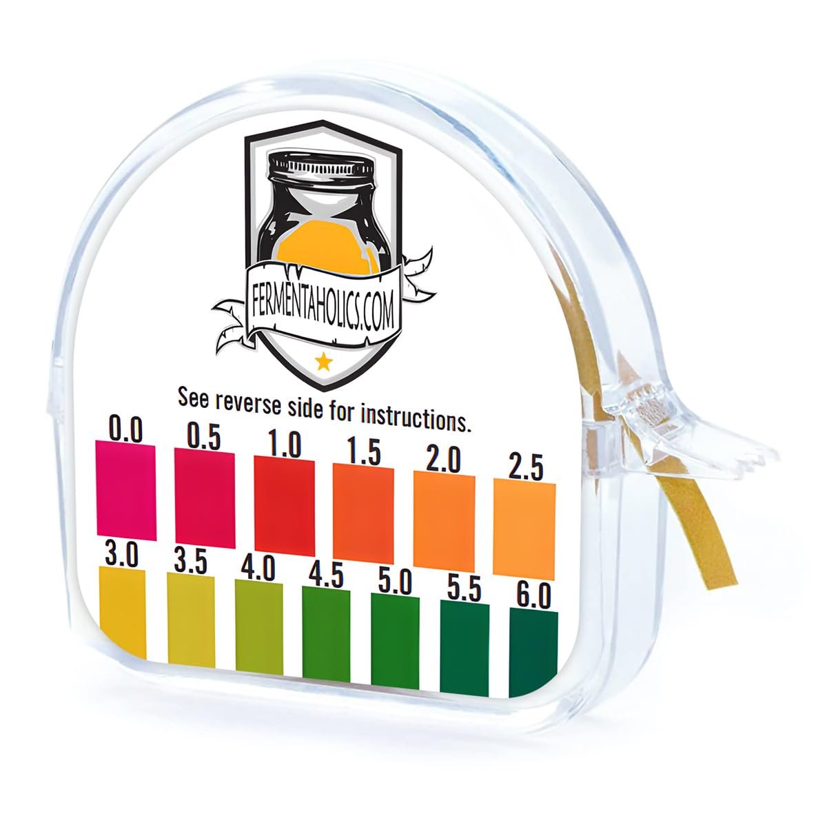 Fermentaholics Kombucha & Fermentation pH Test Strips – Instant Read pH Strips Dispenser for Brewing & Fermentation, pH Range 0–6 (pH Roll Dispenser)