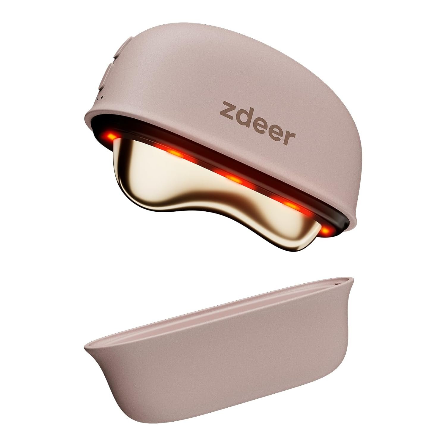 ZDEER GS5 Brass Electric Heated Gua Sha Facial Sculpting Tool with Vibration, Women’s Facial Massager, LED Red Light Therapy for Neck & Face, Skin Firming Device, Premium Gift for Wife Mom, Pink