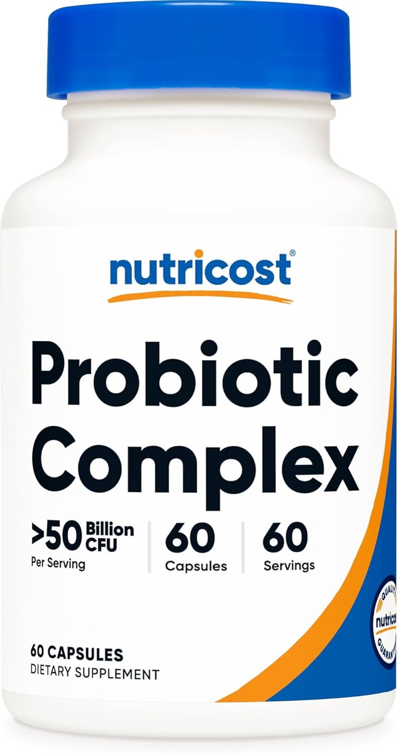 Nutricost Probiotic Complex – 50 Billion CFU, 60 Capsules – Probiotic for Men and Women – Vegetarian Capsules, Non-GMO, Gluten Free