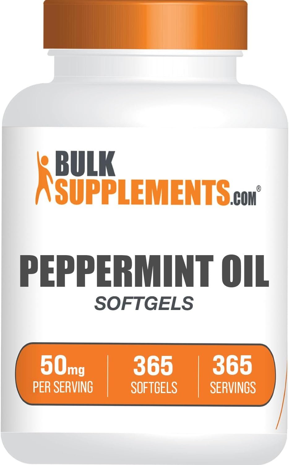 BulkSupplements.com Peppermint Oil Softgels – Peppermint Supplement, Peppermint Oil Pills, Peppermint Oil Capsules 50mg – Gluten Free, 1 Softgel per Serving, 365 Count (Pack of 1)