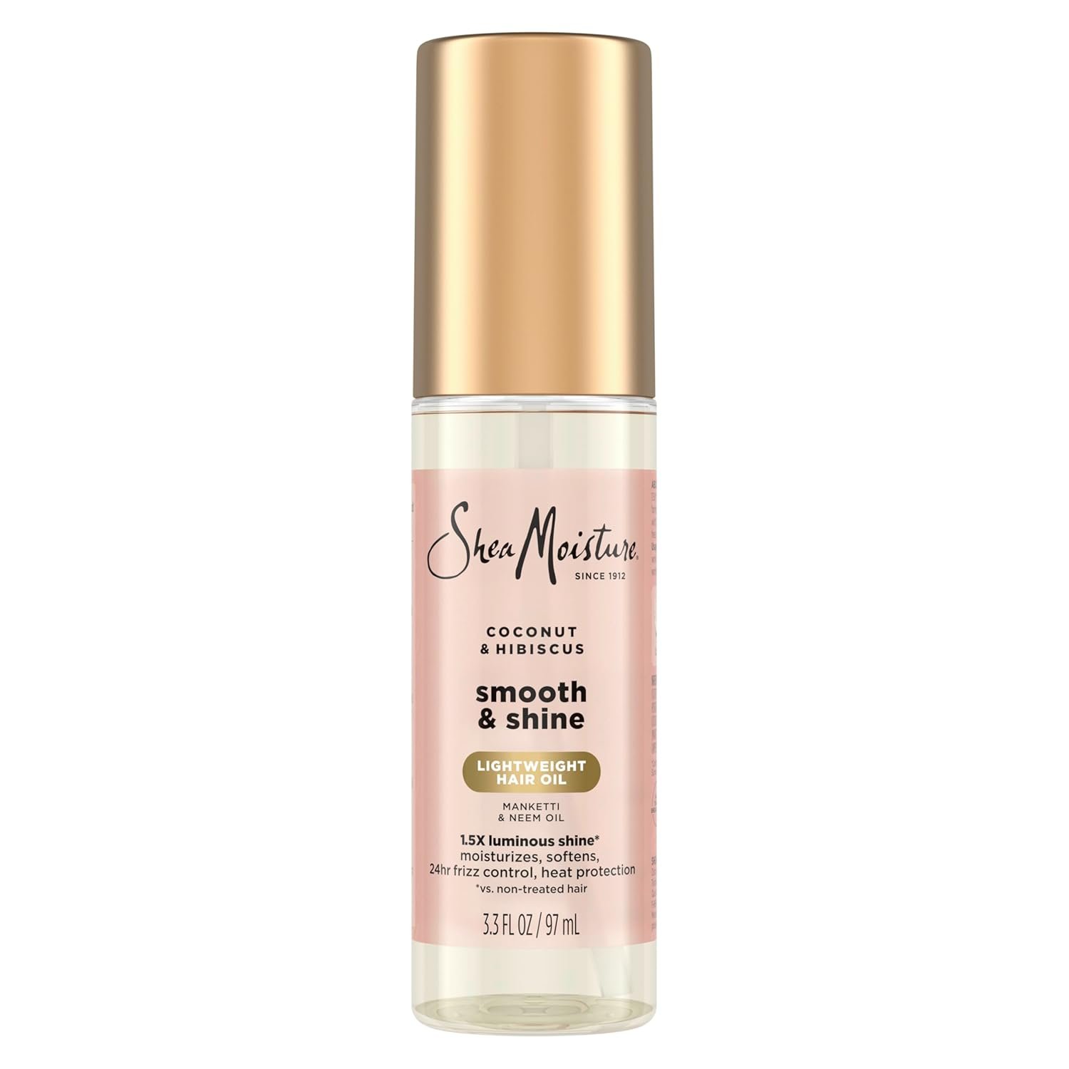 Shea Moisture Coconut & Hibiscus Smooth & Shine Oil Coconut & Hibiscus Softens And Hydrates Hair With Manketti And Coconut Oil For A Lightweight Texture 3.3 Fl Oz