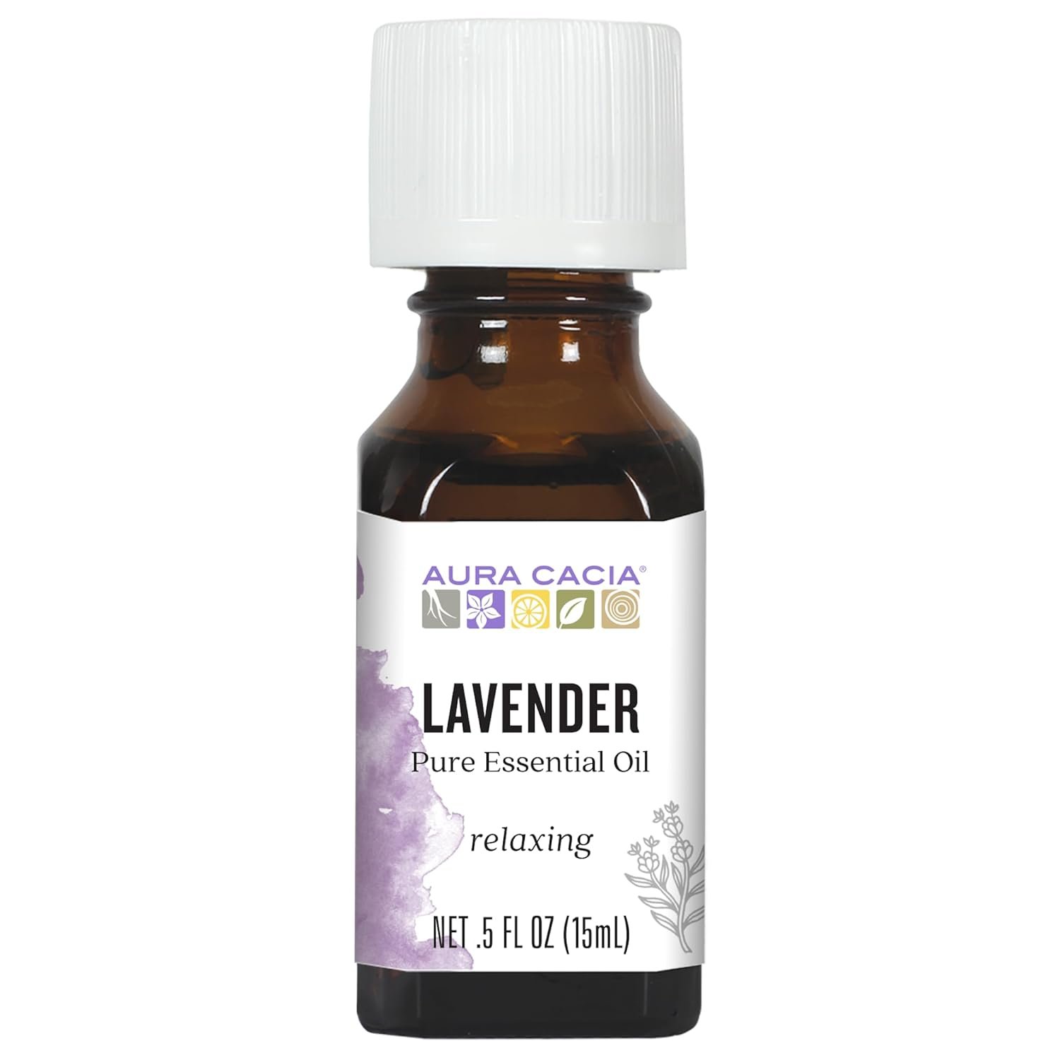 Aura Cacia 100% Pure Lavender Essential Oil GC/MS Tested for Purity 15 ml (0.5 fl. oz.) Lavandula angustifolia