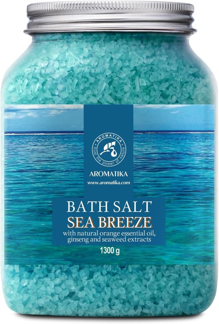 Bath Sea Salt 46 Oz – Sea Breeze Salt – Natural Bath Sea Salts – Best for Good Sleep – Relaxing – Calming – Body Care – Beauty – Aromatherapy