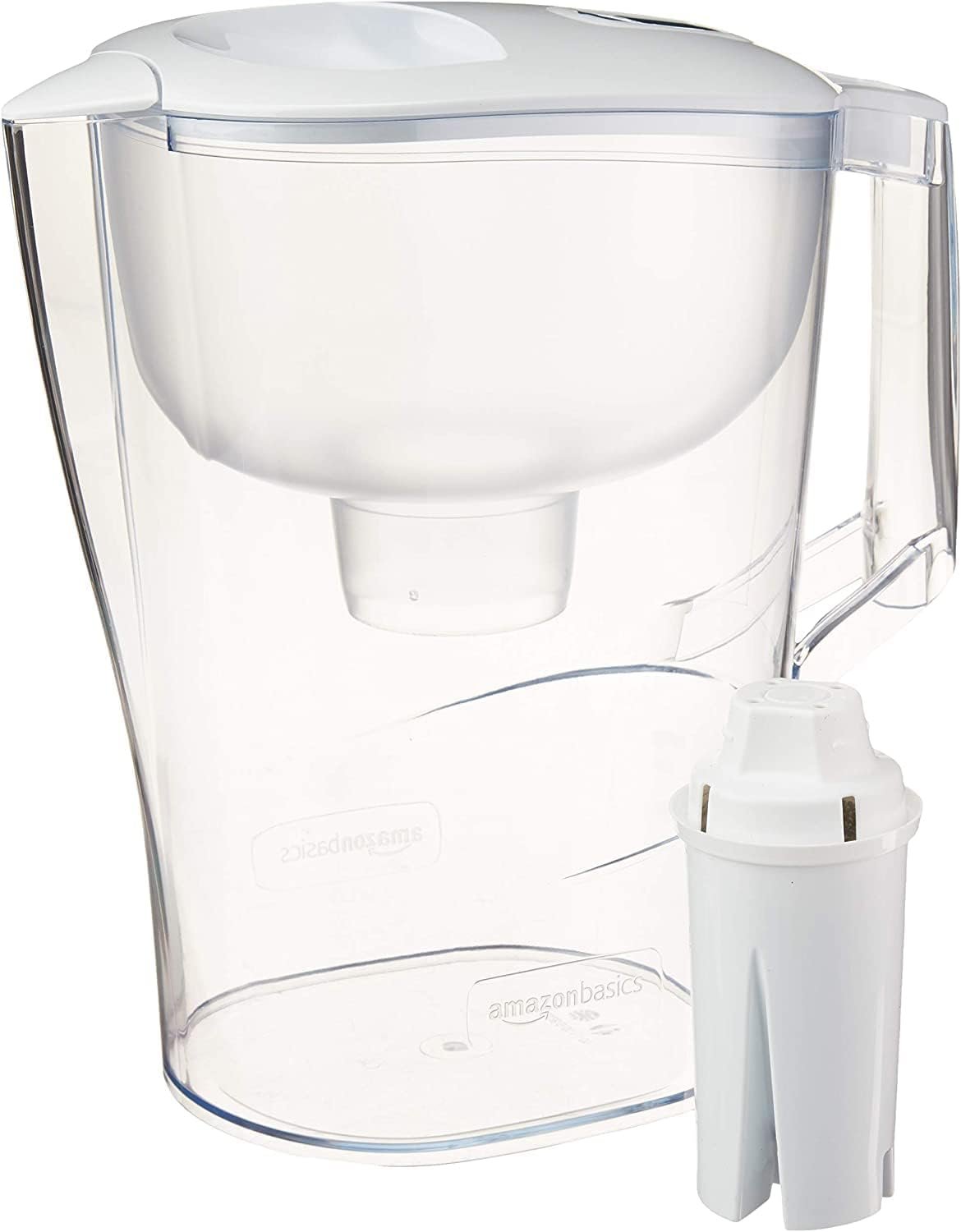 Amazon Basics 10-Cup Pitcher with Filter, Compatible with Brita Water Filter Pitcher for Clean, Crisp Water, WQA and NSF Certified, Made in Europe