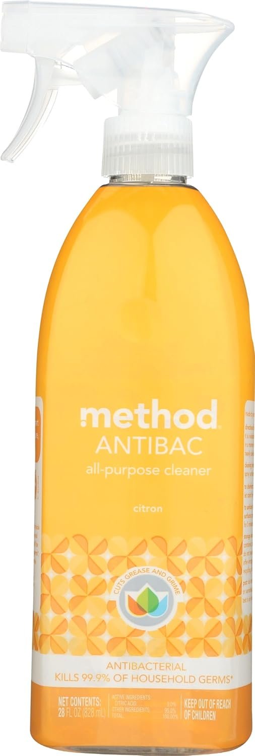 Method Antibacterial All-Purpose Cleaner Spray, Citron, Kills 99.9% of Household Germs, 28 Fl Oz