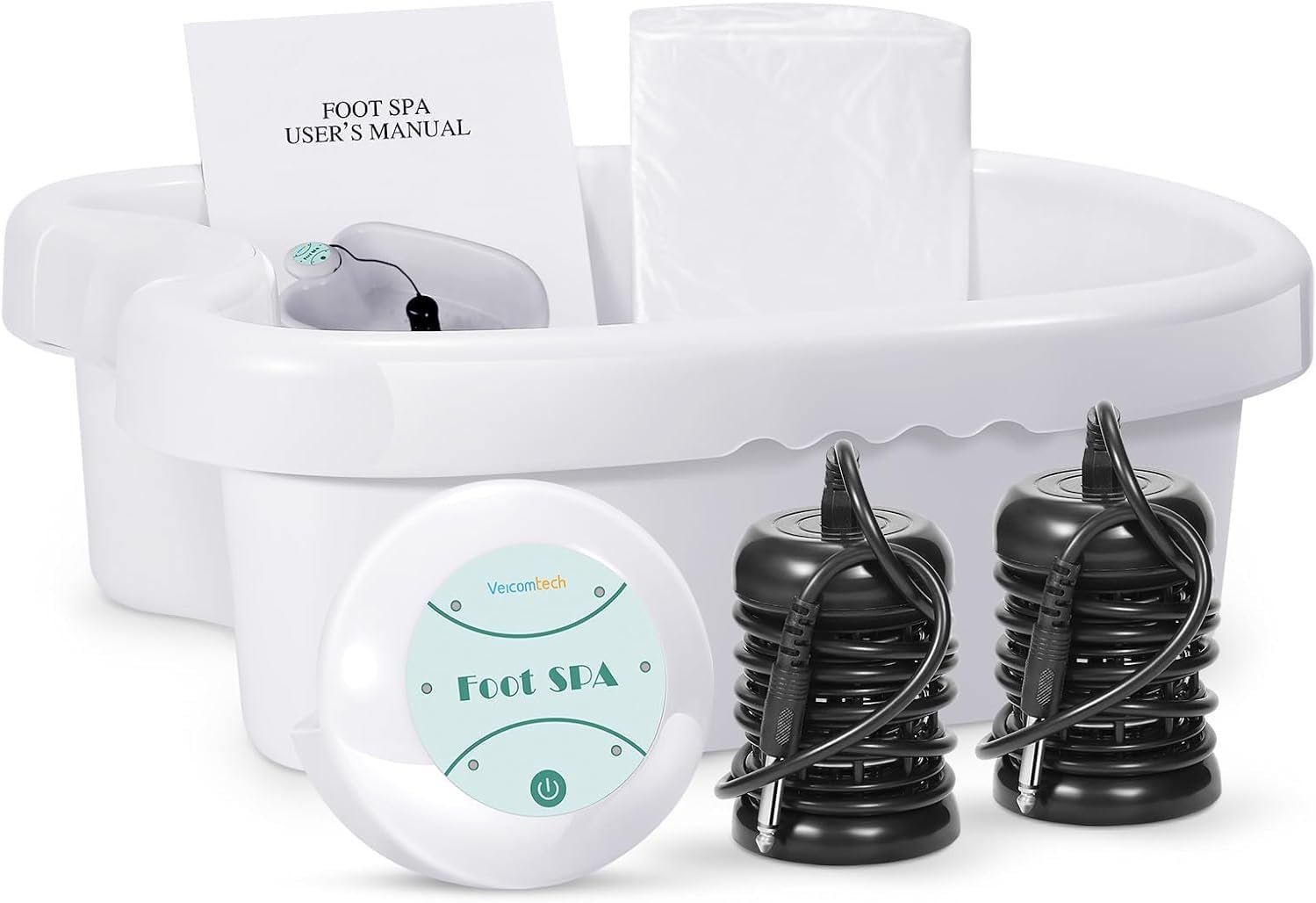 veicomtech Ionic Foot Bath Detox Machine, Ion Cleanse for Home Use, Salon, Beauty Spa Club, Detox Foot Bath with 2 Arrays, 100 Tub Liners