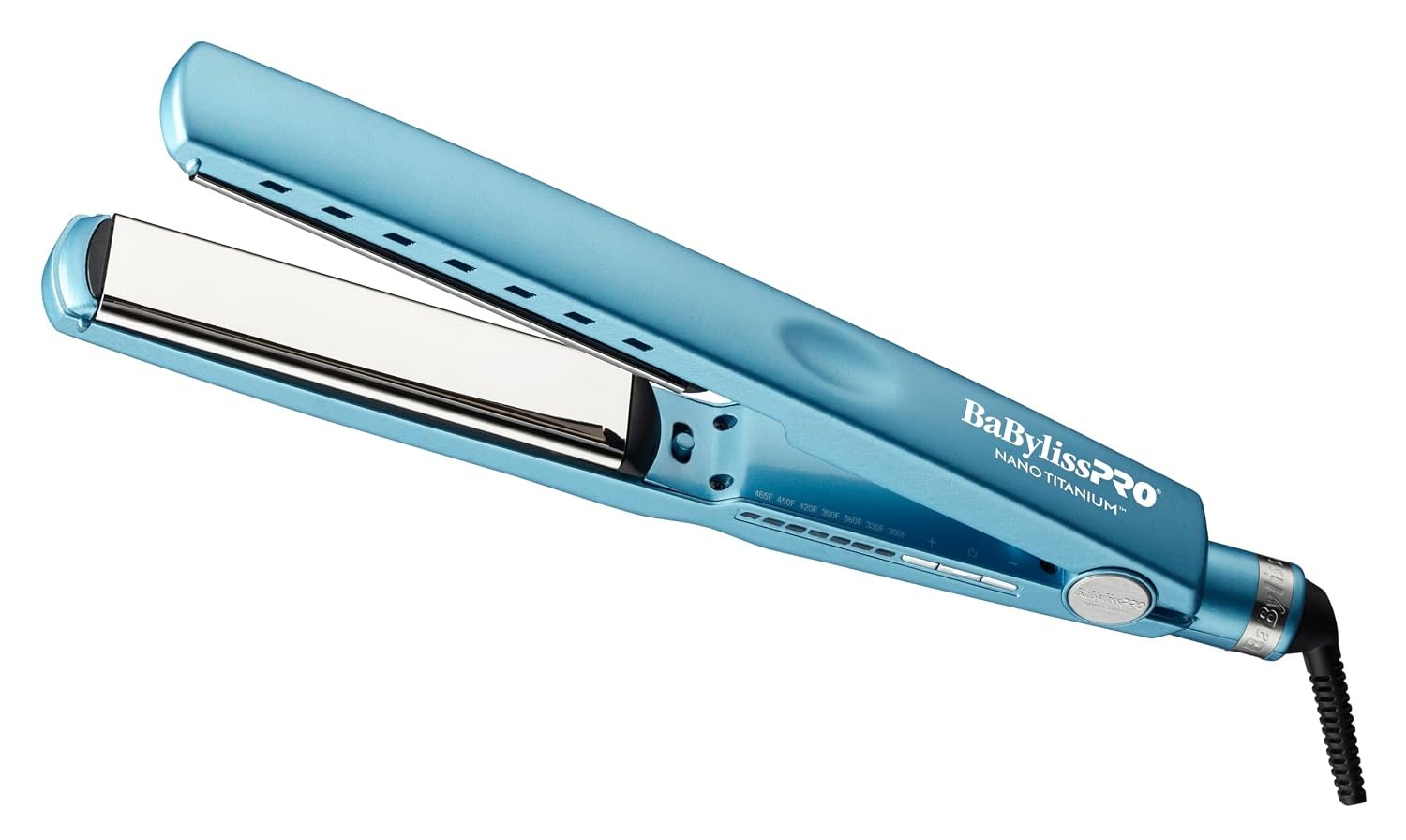BaBylissPRO Nano Titanium Ionic Hair Straightener, Flat Iron with Optional Locking Floating-Plates Design to Control Tension and Extended Length