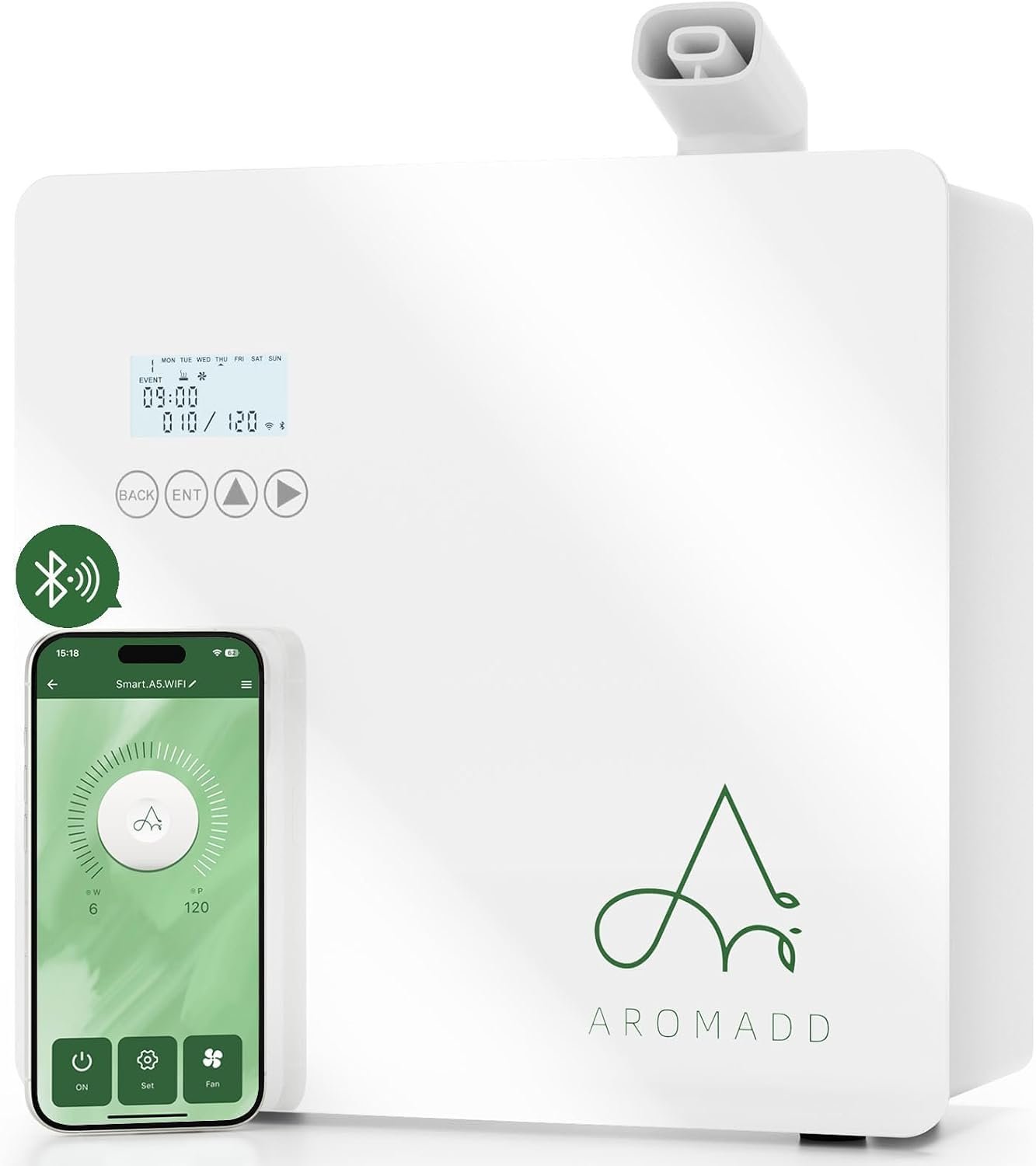 2025 Upgraded 3500 Sq.Ft Smart Scent Diffuser – HVAC System, Whole House Aroma & Hotel Collection Diffuser, Waterless Essential Oil Diffuser for Home Large Room, Cold Air Tech, 600mL (Pure White)