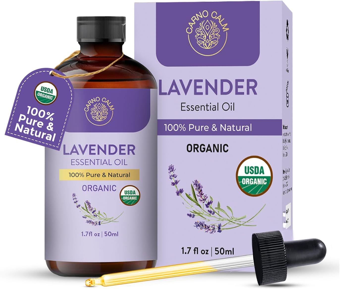 Lavender Essential Oil Pure | USDA Organic Lavender Oil for Skin, Diffuser, Aromatherapy & Hair, Massage & DIY Uses | 1.7 fl oz
