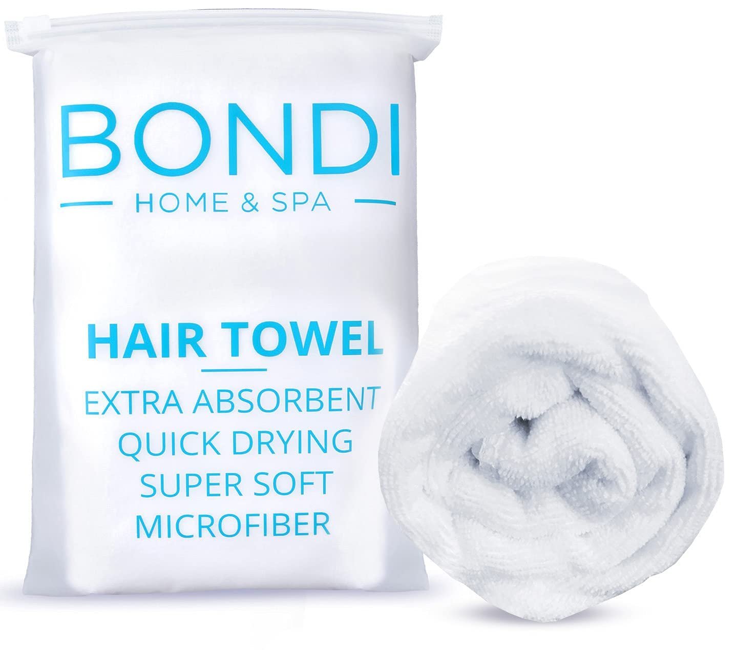 Bondi SPA Microfiber Hair Towel – Dries Hair 50% Faster – Anti-Frizz Towel for All Hair Types – Super Absorbent & Soft – XL (Rectangle) – 42 x 22 inches
