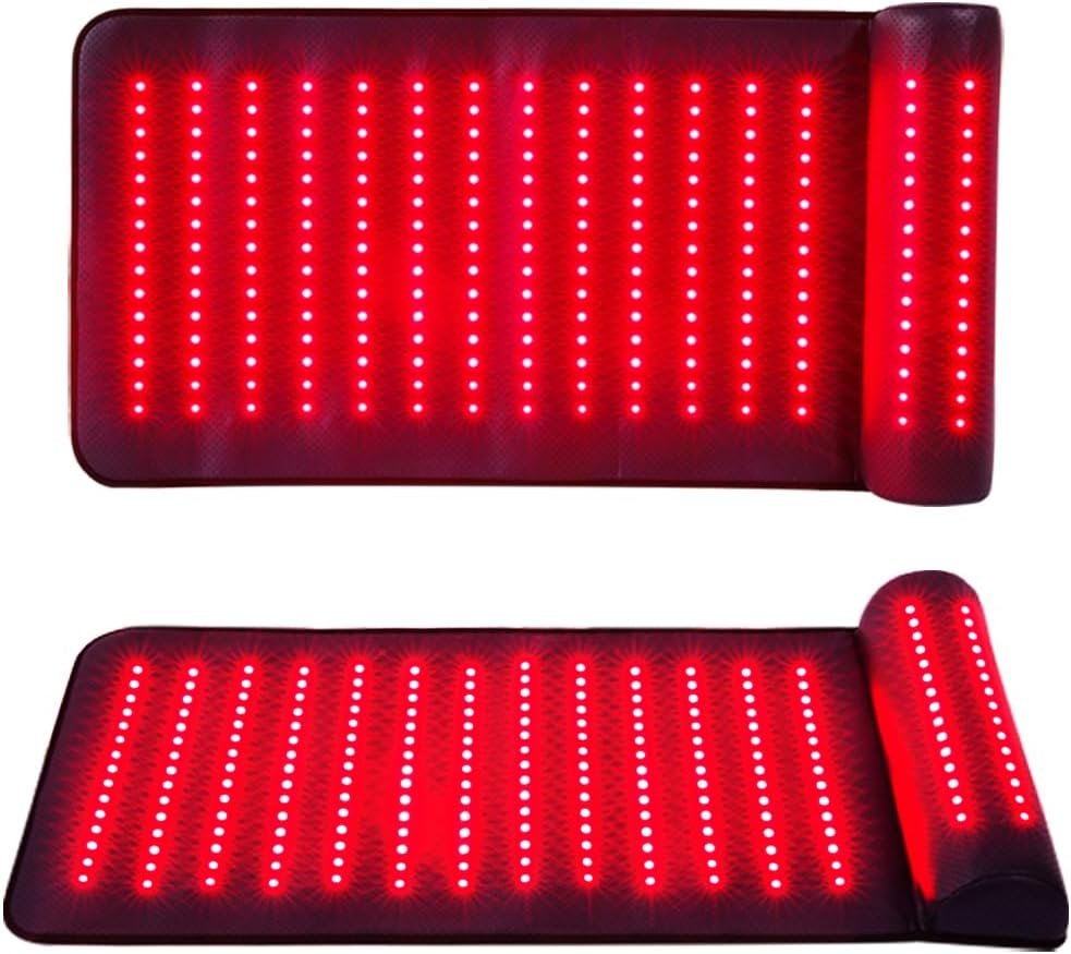 Infrared Red Light Therapy Mat with Neck Support for Whole Body Pain Relief | 660nm Red Light Pad 850nm NIR Deep Wavelength for Neck Back Shoulder Knee Hip Muscle Joint Soreness Treatment