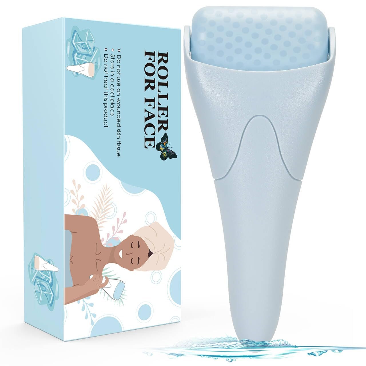 Fronnor Ice Roller for Face,Eyes,Facial Massager Tool,Soothing Skin Care Tool,Cooling Skincare Device for Puffiness,At-Home Spa Gift for Women