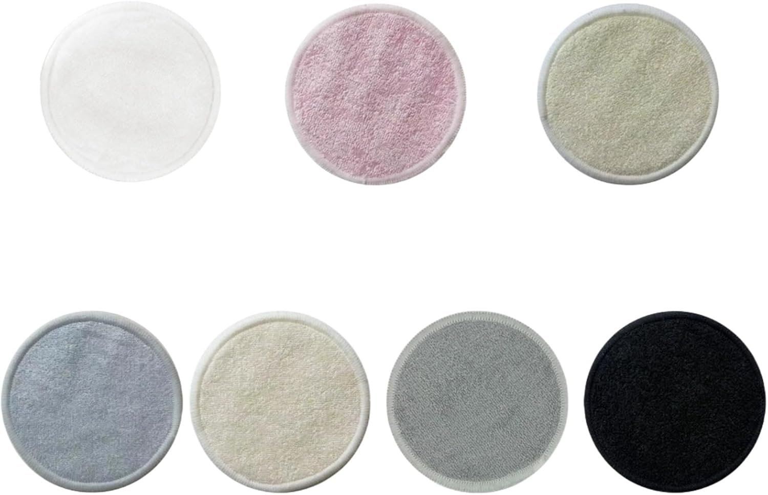 Reusable Makeup Remover Pads – 7 Pcs Soft Cotton Rounds for Face with Friendly Bamboo Fiber, Washable Makeup Remover Cloth for All Skin Types – Ideal for Facial Cleansing (7 Colour)