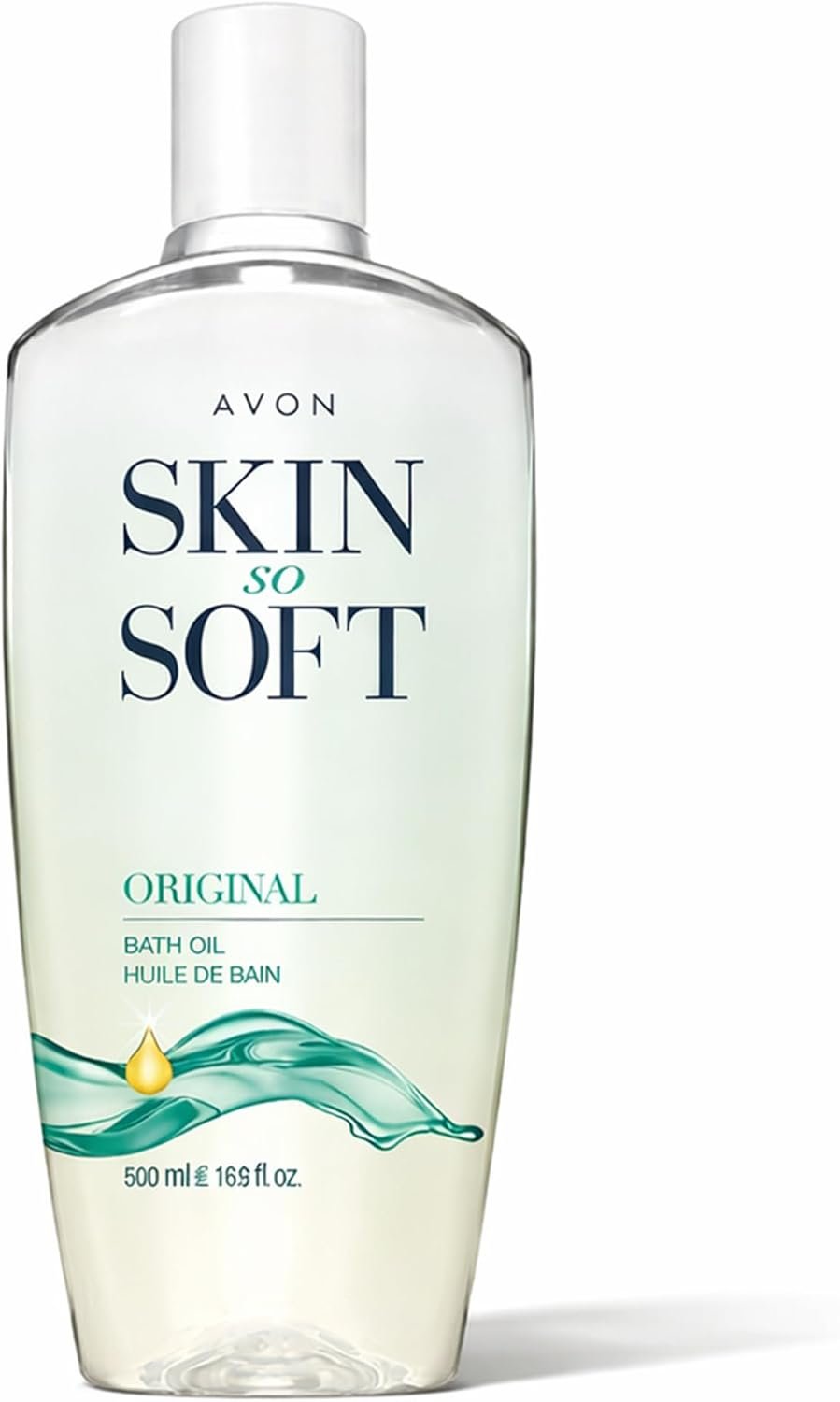 AVON Skin So Soft Original Bath Oil for Women, Moisturizing Body Oil with Jojoba Oil for Dry Skin, 16.9 fl oz Hydrating Shower Oil; Perfect as an After-Shower Skin Softener for All Adults