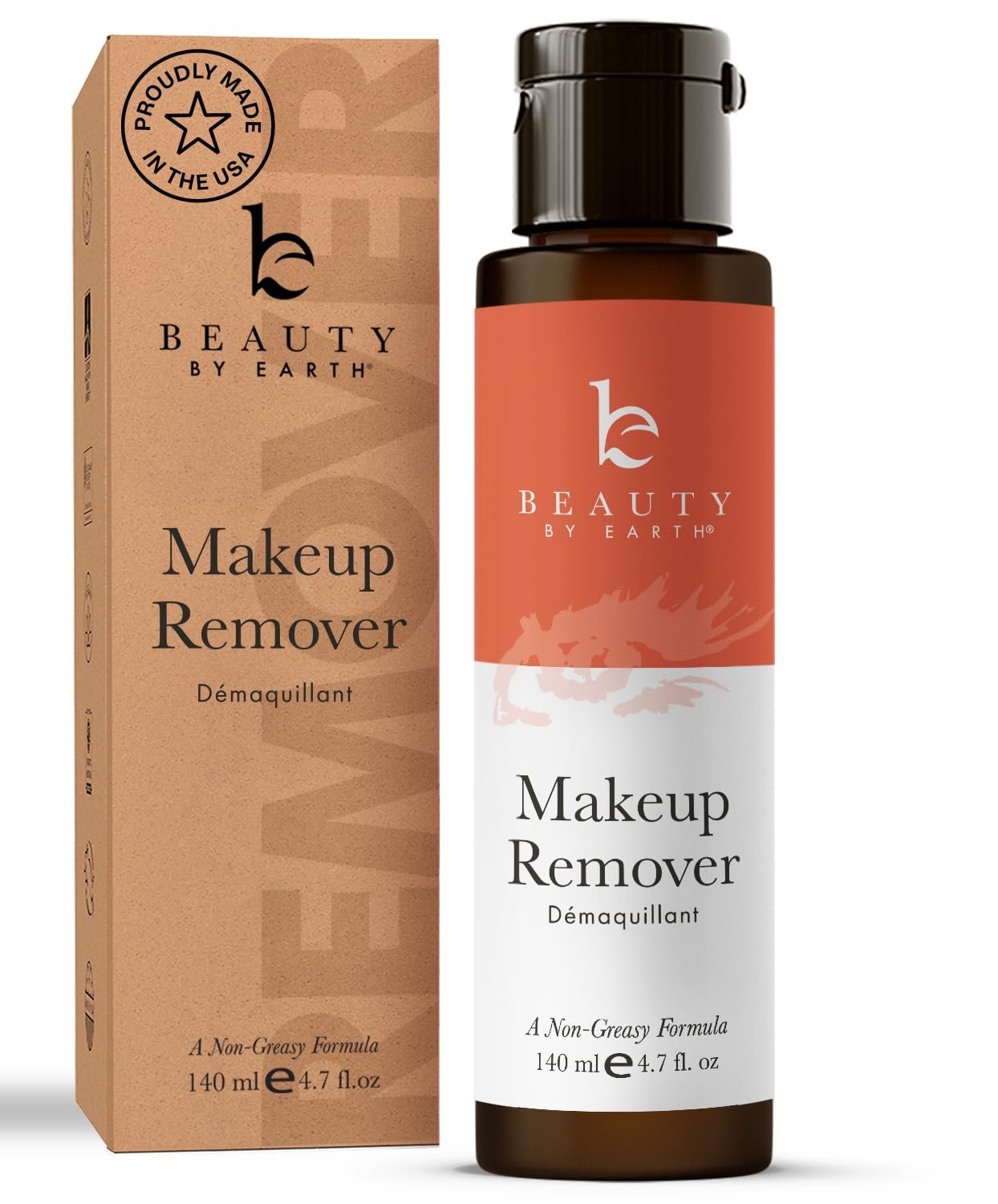 Makeup Remover – USA Made with Natural & Organic Ingredients Face and Eye Make Up Remover, Use with Wipes or Cotton Pads, Gentle Non-Greasy Makeup Remover for Dry, Oily and Sensitive Skin Types