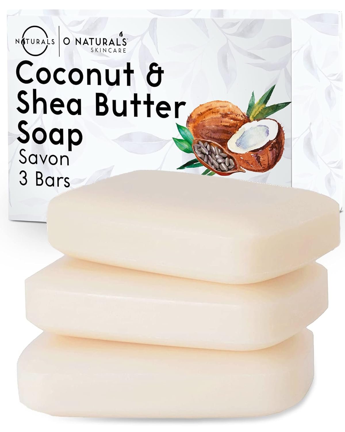 O NATURALS 3-Pack Organic Soap Bar 4oz each-100% Vegan Cold Process Body Wash Scented Premium Handmade Soap – Natural Soaps for Men Women, Face, Body – Coconut and Shea Butter – Mothers Day Gifts
