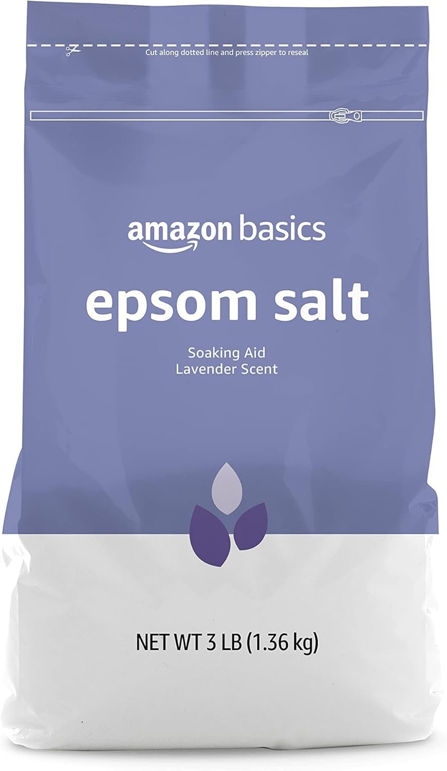 Amazon Basics Epsom Salt Soaking Aid, Lavender Scented, Relax & Relief, Resealable, 3 Pound, 1-Pack (Previously Solimo)