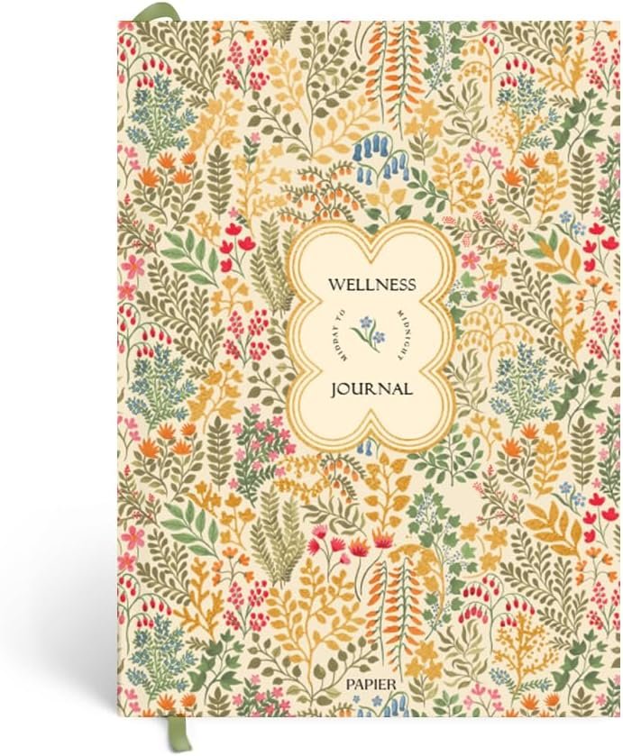 Papier Fairy Flies 12 Week Wellness Journal – Floral Hardback | Log Intentions Sleep & Energy, Morning & Evening | Weekly & Monthly CheckIn | Undated Planner | Reflection, Mindfulness | Self Care Gift