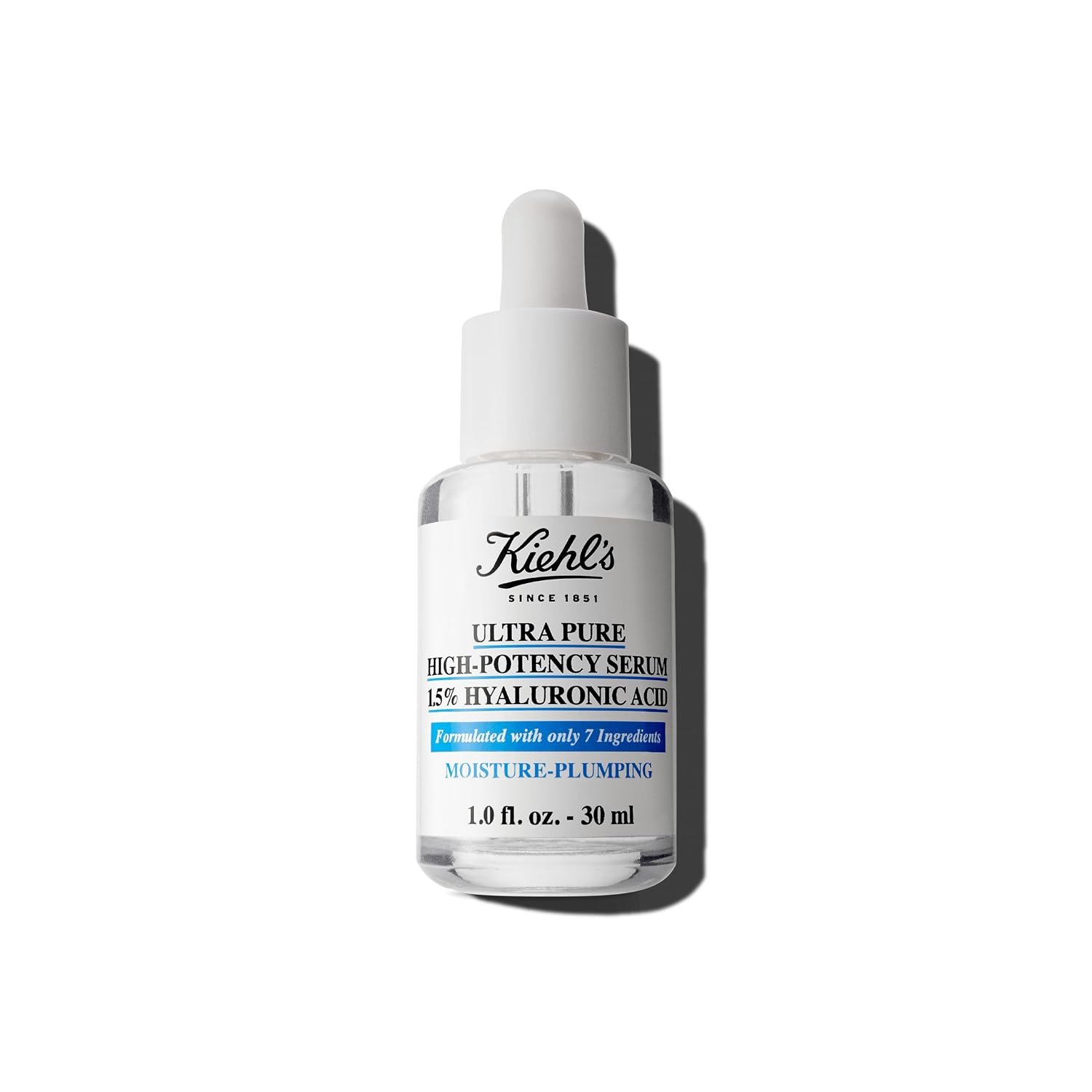 Kiehl’s Ultra Pure High-Potency 1.5% Hyaluronic Acid Serum, Concentrated Face Serum for Dry Skin, Instantly Boosts Hydration, Plumps Skin, All Skin Types, Fragrance-free – 1 fl oz