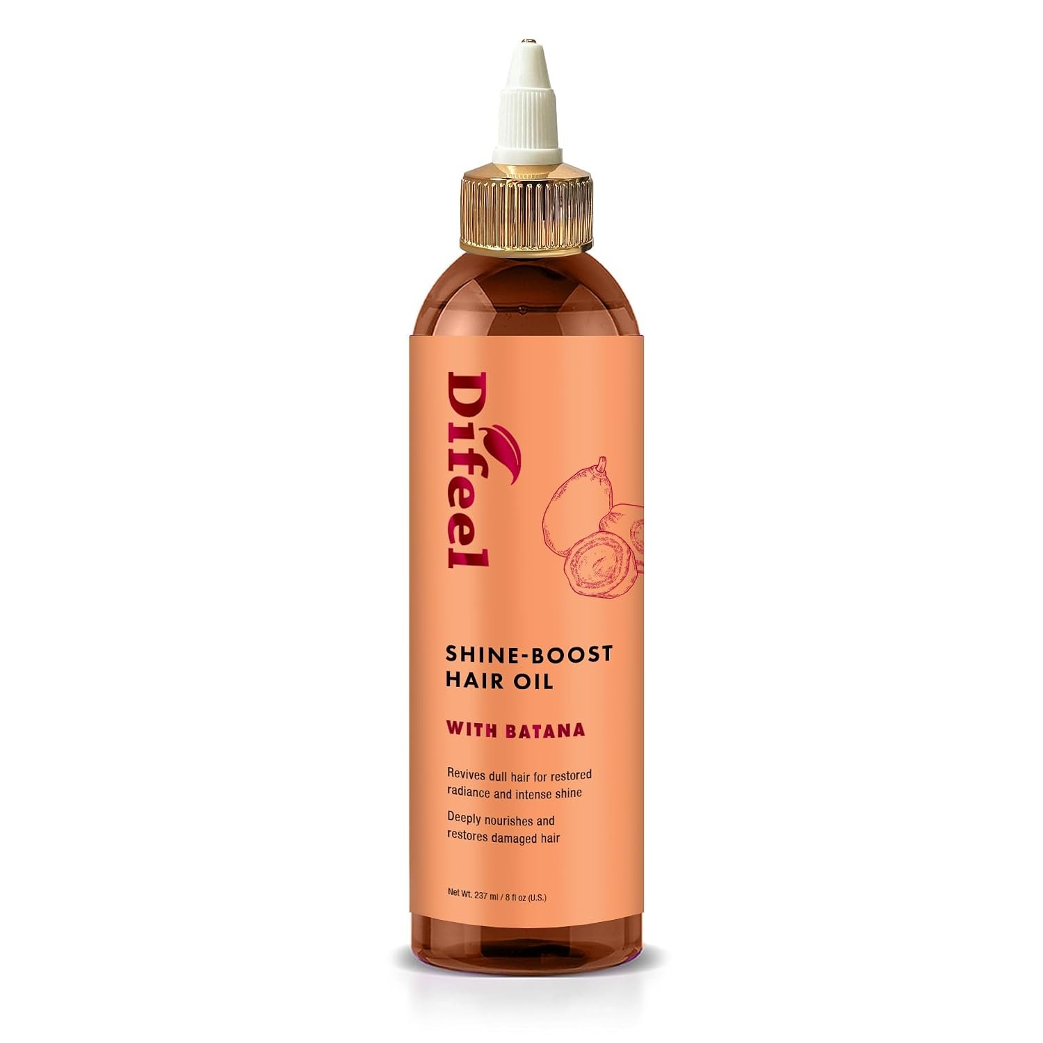 Difeel Signature Shine Boost Hair Oil with Batana 8 oz. – Premium Deep Nourishing Hair Oil for Damaged, Dull Hair – Restores Radiance, Smoothness & Intense Shine – Lightweight Scalp & Hair Treatment