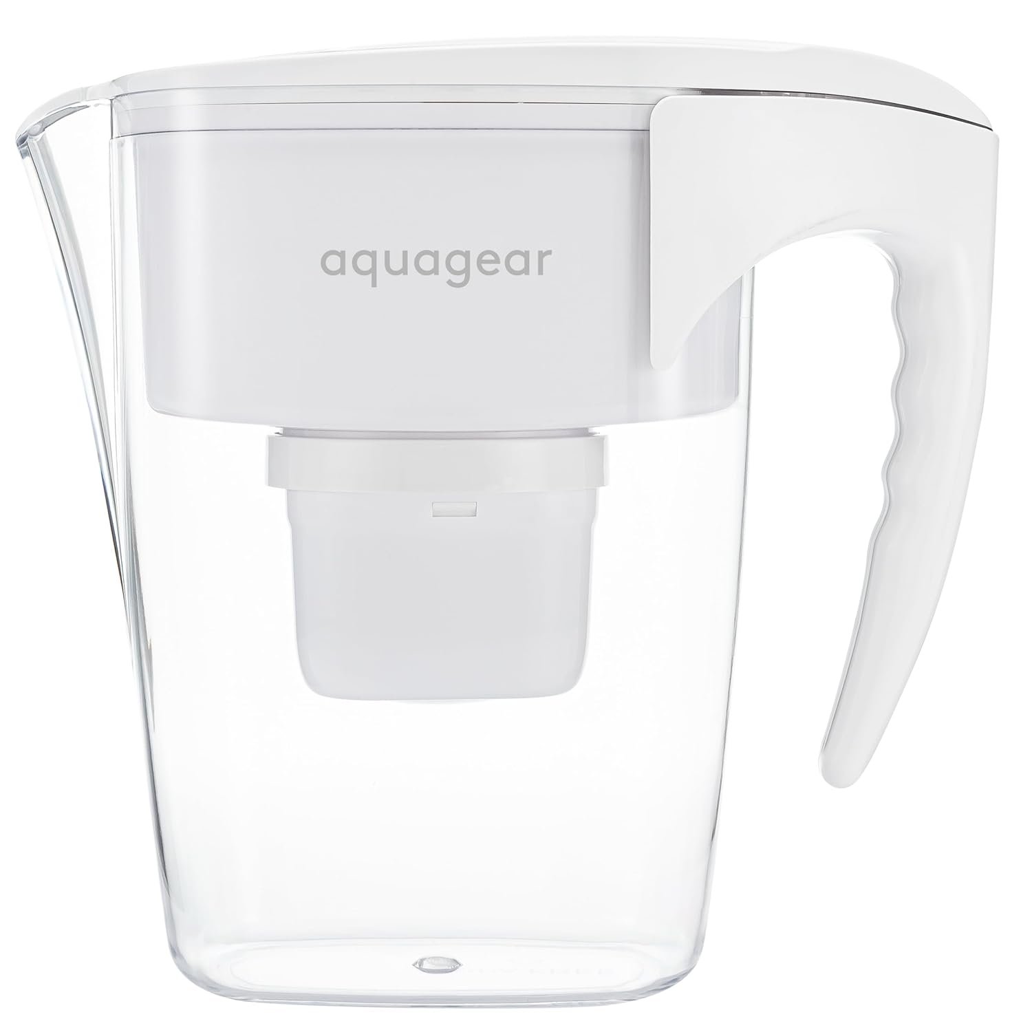 Aquagear Water Filter Pitcher – Lead, Chlorine, PFOA/PFOS, Microplastics Filter, 10 Cup, 120 Gallon Filter Life – Filter Media Made in USA