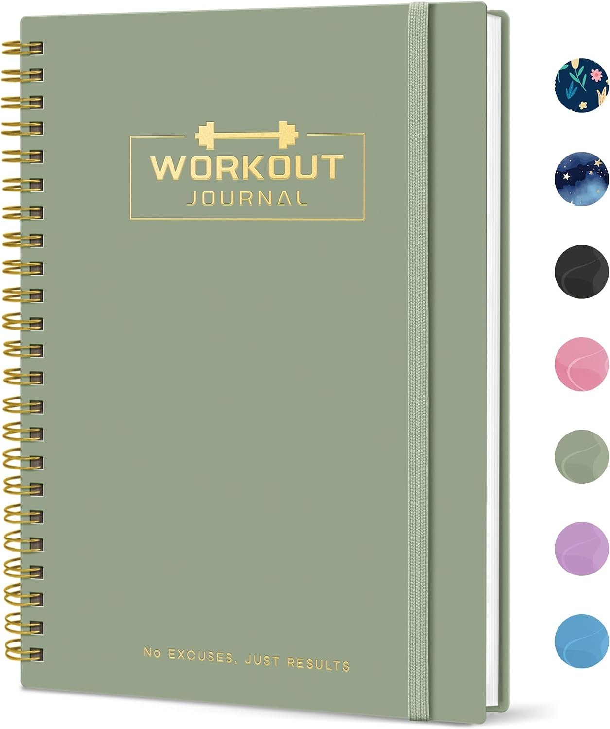 Fitness Workout Journal for Women & Men, A5(5.5″ x 8.2″) Workout Log Book Planner for Tracking, Progress, and Achieving Your Wellness Goals – Green