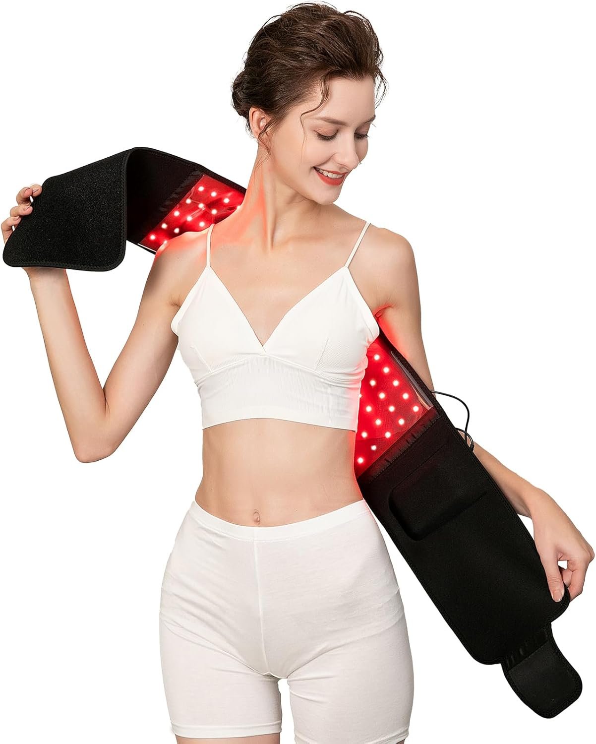 USUIE Red Light Therapy Belt, Infrared Light Therapy Wrap Red Light Therapy Device for Body with Timer for Back Shoulder Waist Muscle Relief for Gift Women Men Gift