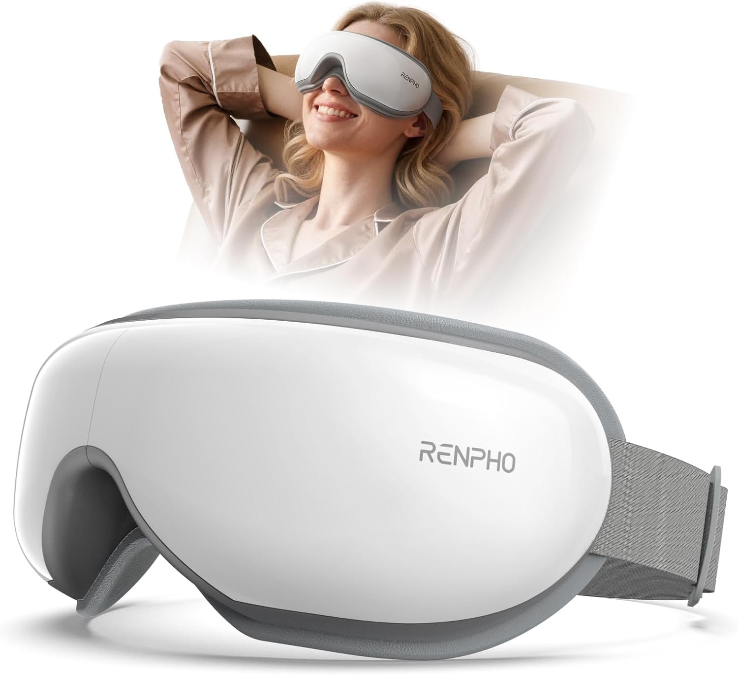 RENPHO Eyeris 1 Eye Massager with Heat, FSA Eligible HSA, Heated Eye Mask for Eye Strain, Dry Eyes & Head Tension, Relaxing Birthday Gifts for Women and Men