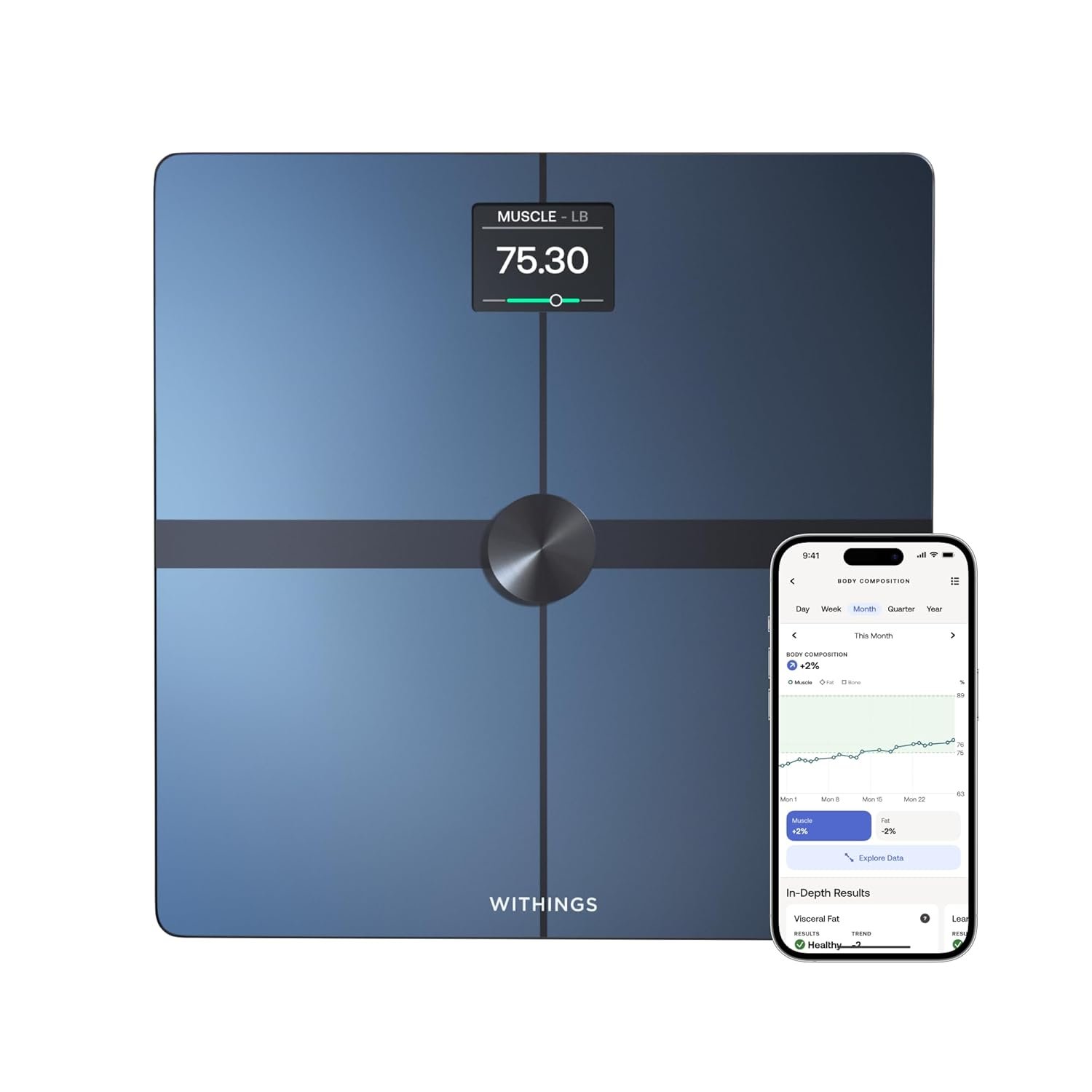 WITHINGS Body Smart – Accurate Scale for Body Weight and Fat Percentage, Body Composition Wi-Fi and Bluetooth Weight Scale, Baby Weight Scale, Smart Scale Apple Health Compatible, Bathroom Scale